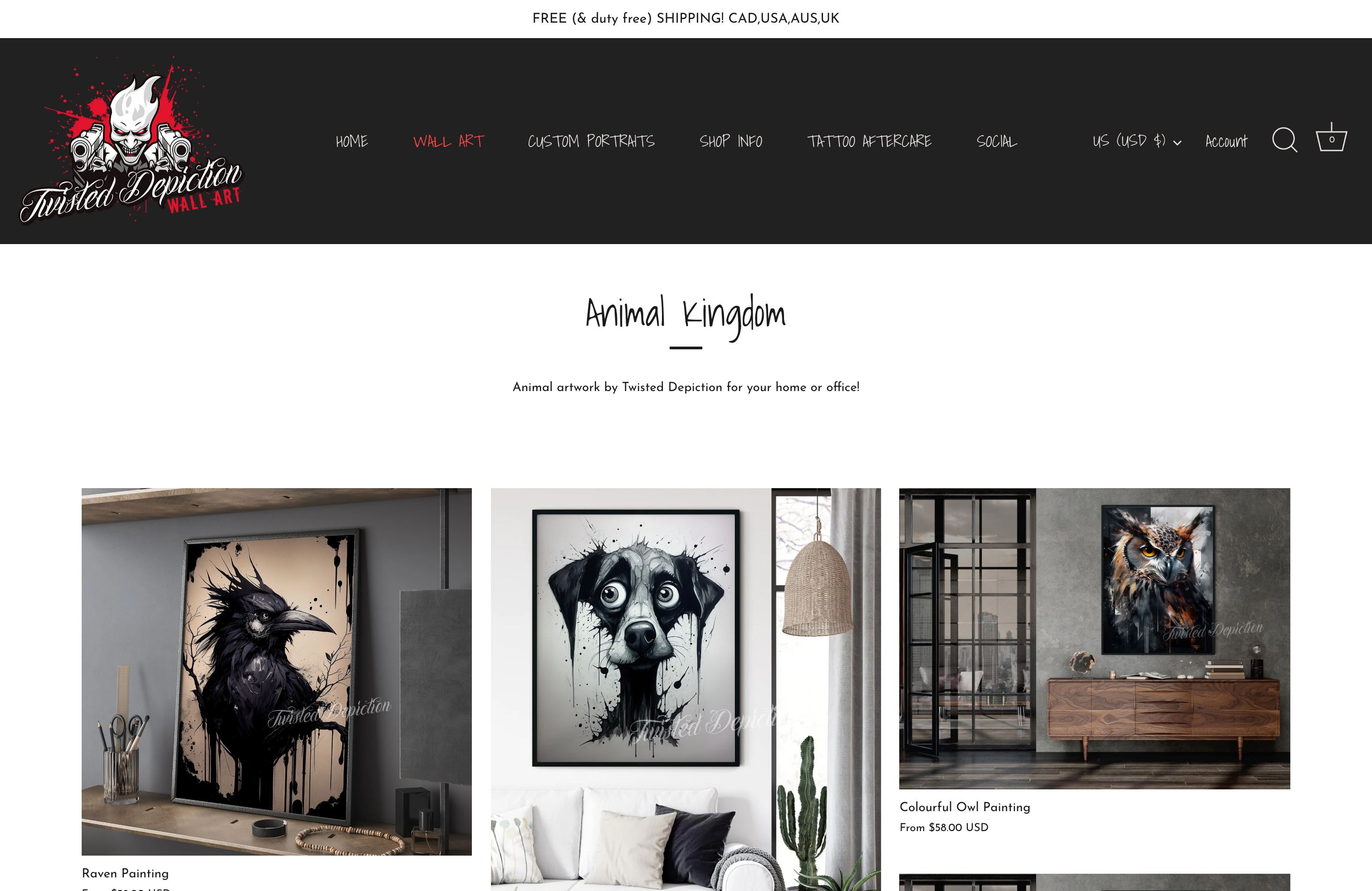 Twisted Depiction (my art website) screenshot 3