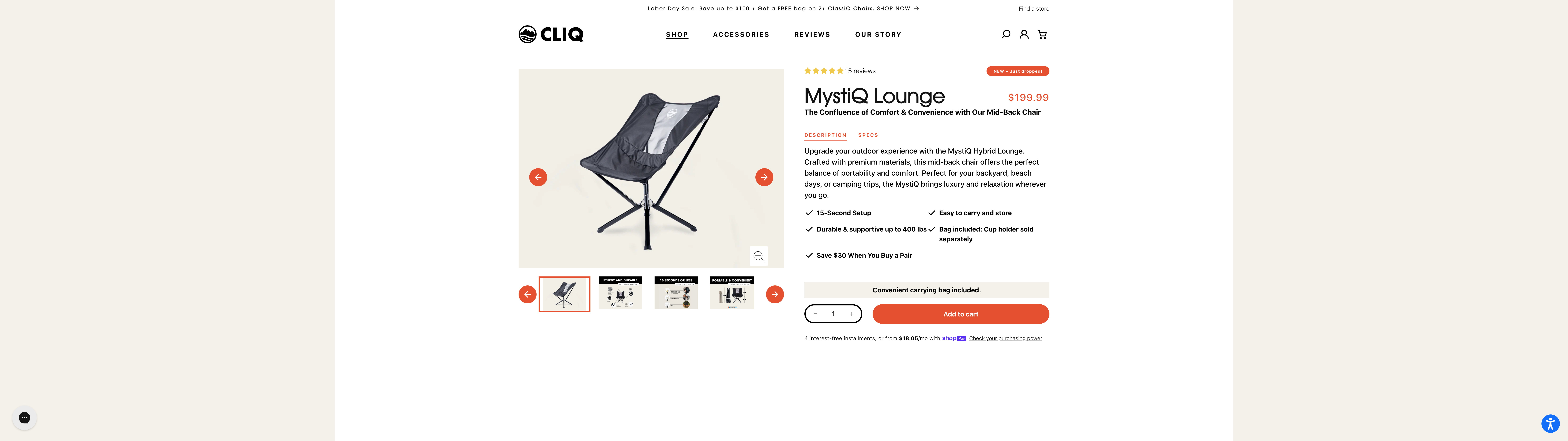 Shopify Plus CLIQ Chair Landing Page Build screenshot 3