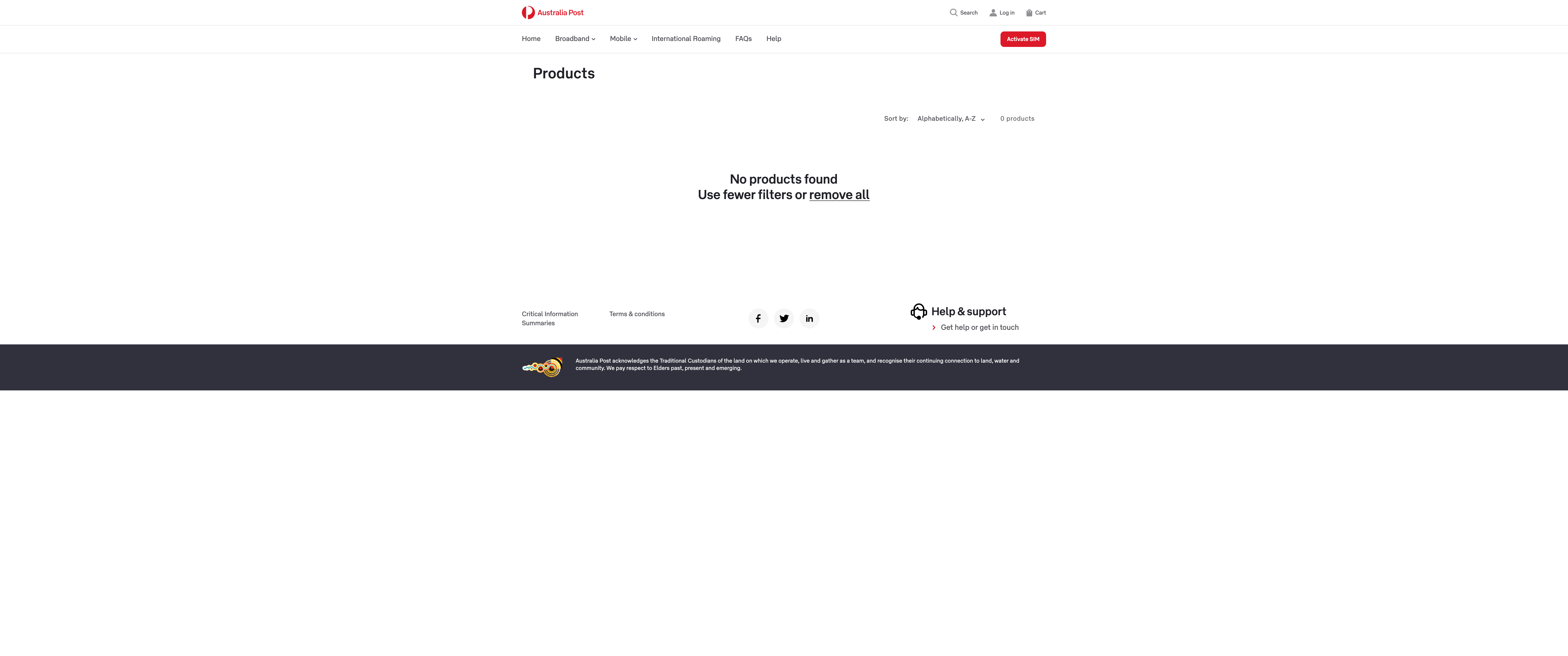 Australia Post Mobile and Broadband screenshot