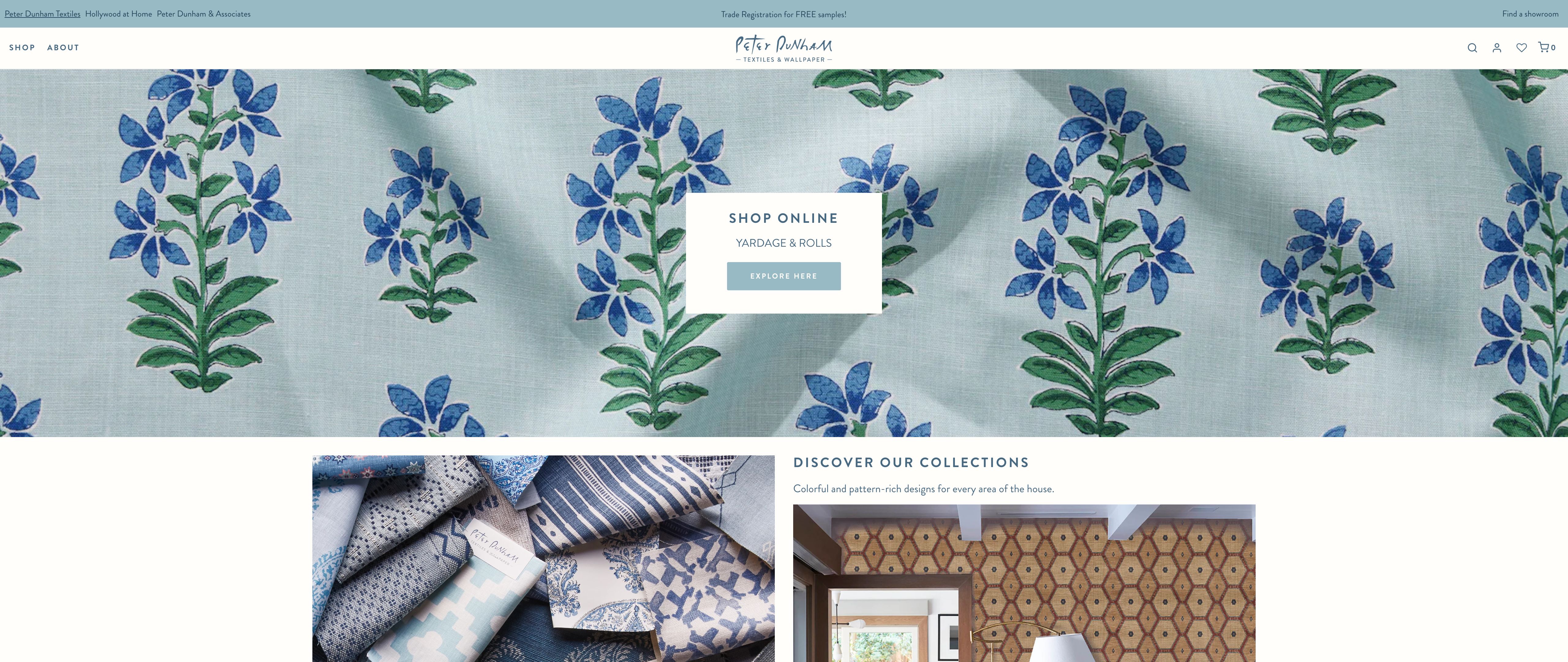 Peter Dunham Textiles Shopify Theme Design screenshot 7