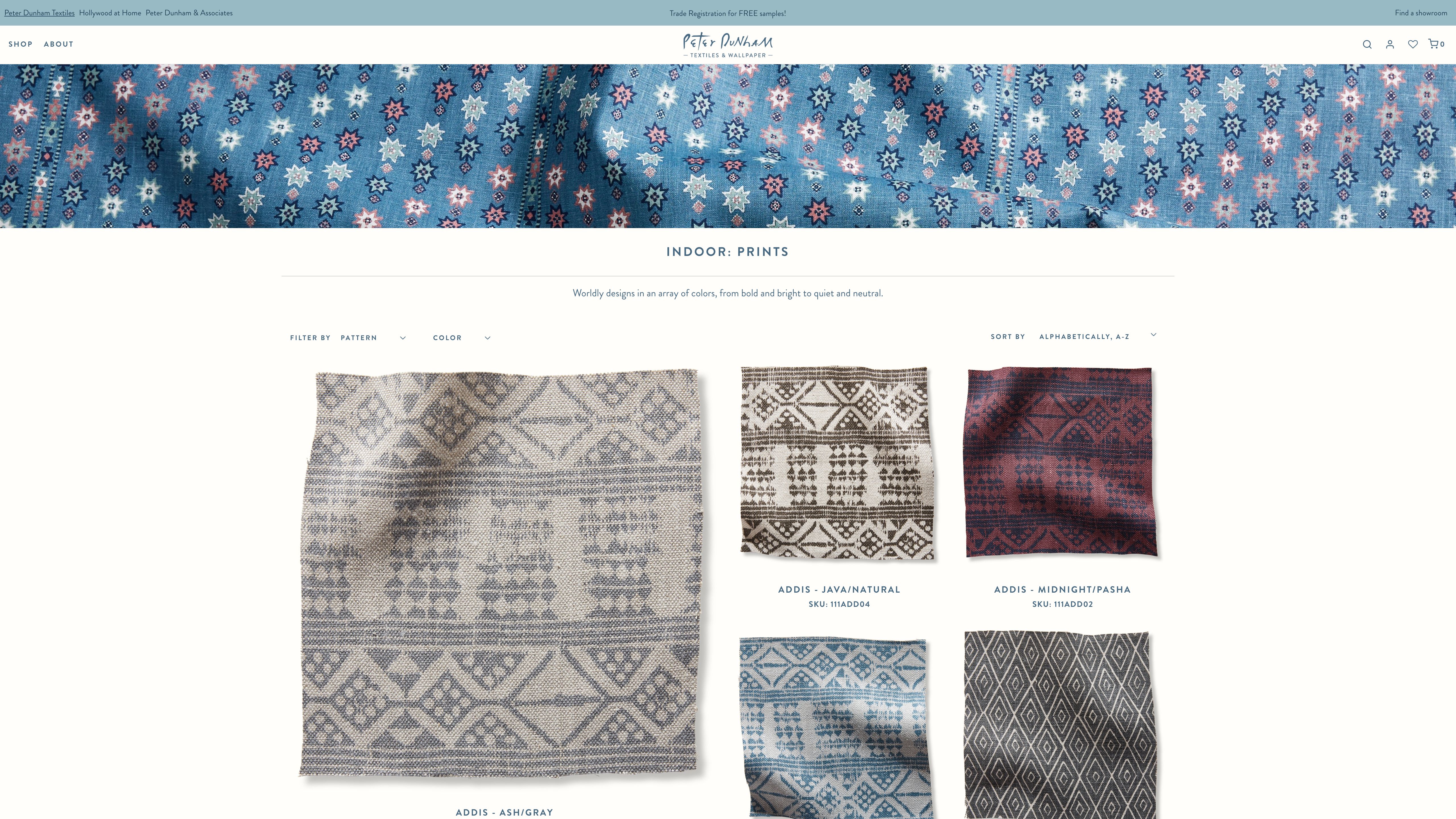 Peter Dunham Textiles Shopify Theme Design screenshot 5