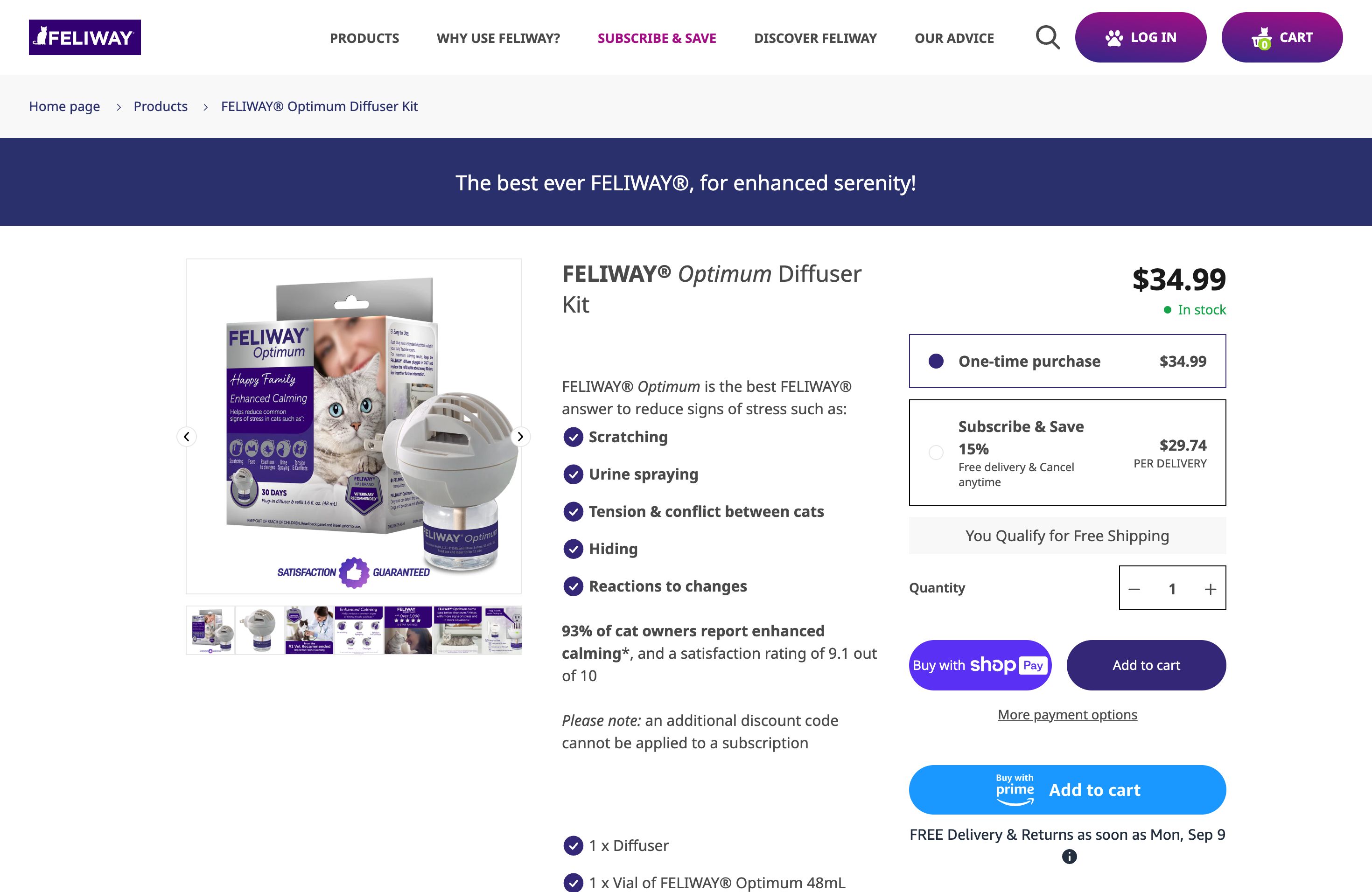 Feliway US: Subscription & Store Migration with Enhanced User Experience