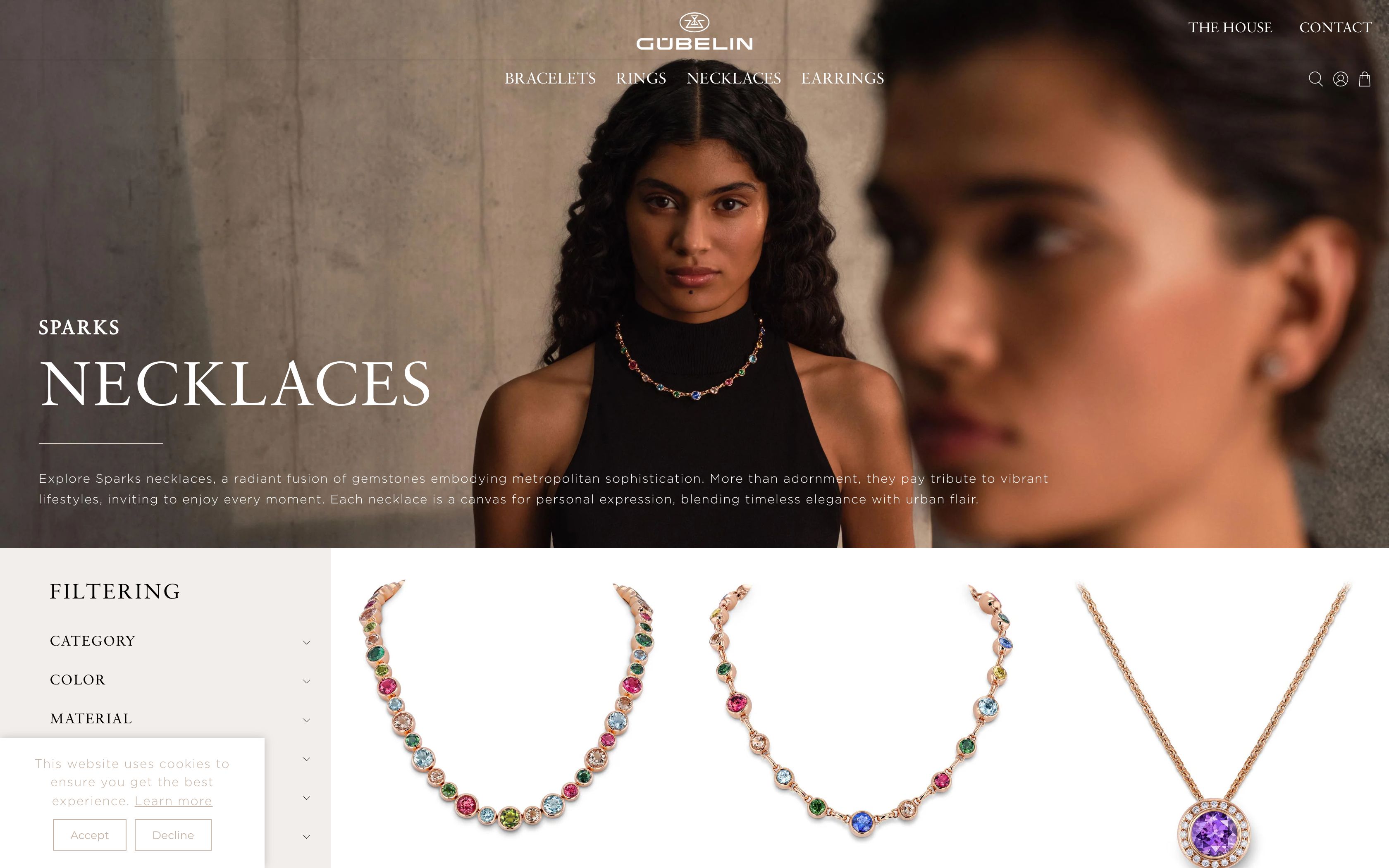 Entwicklung US Onlineshop für das Traditionsunternehmen Gübelin screenshot 5