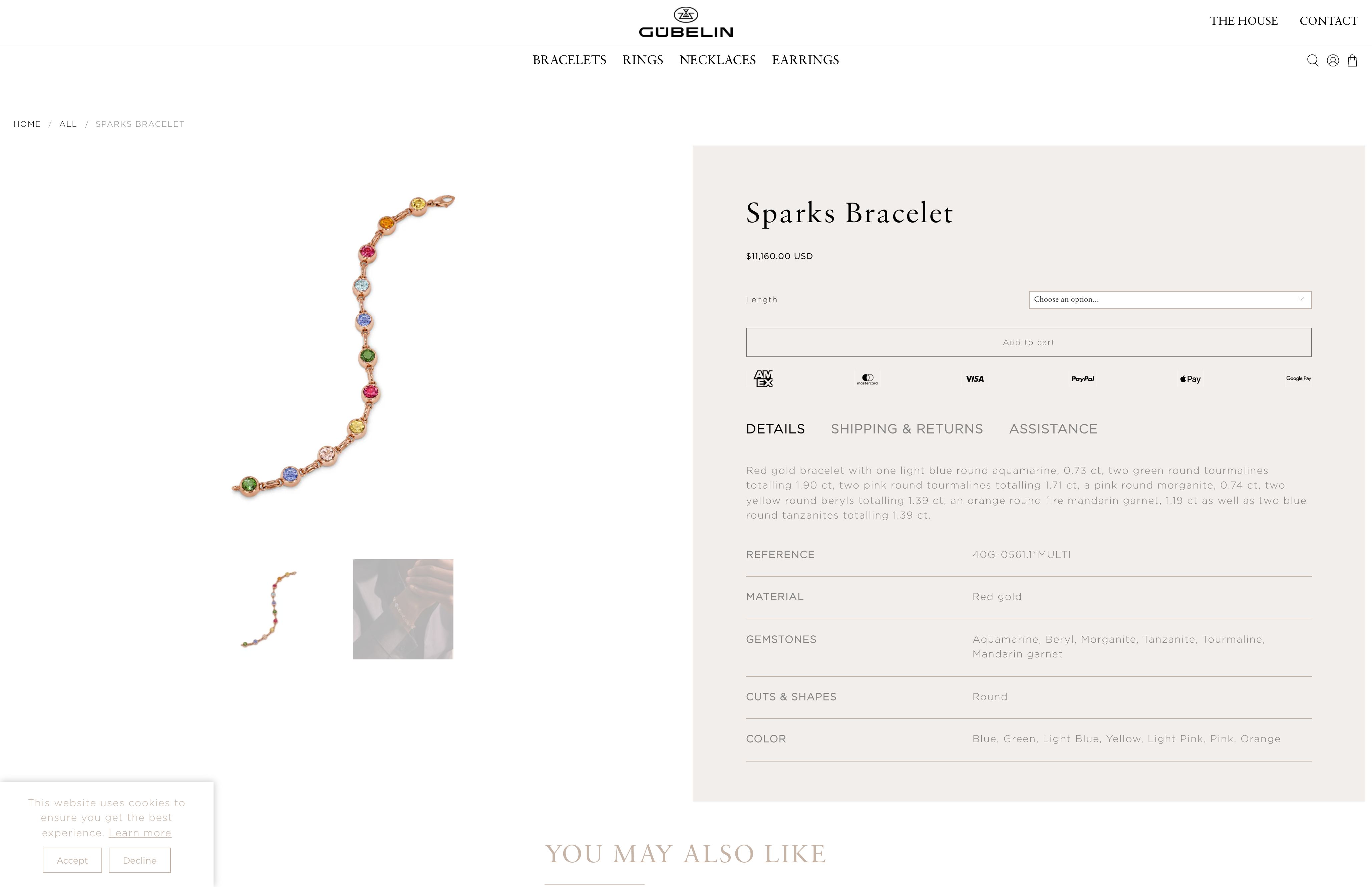 Entwicklung US Onlineshop für das Traditionsunternehmen Gübelin screenshot 3