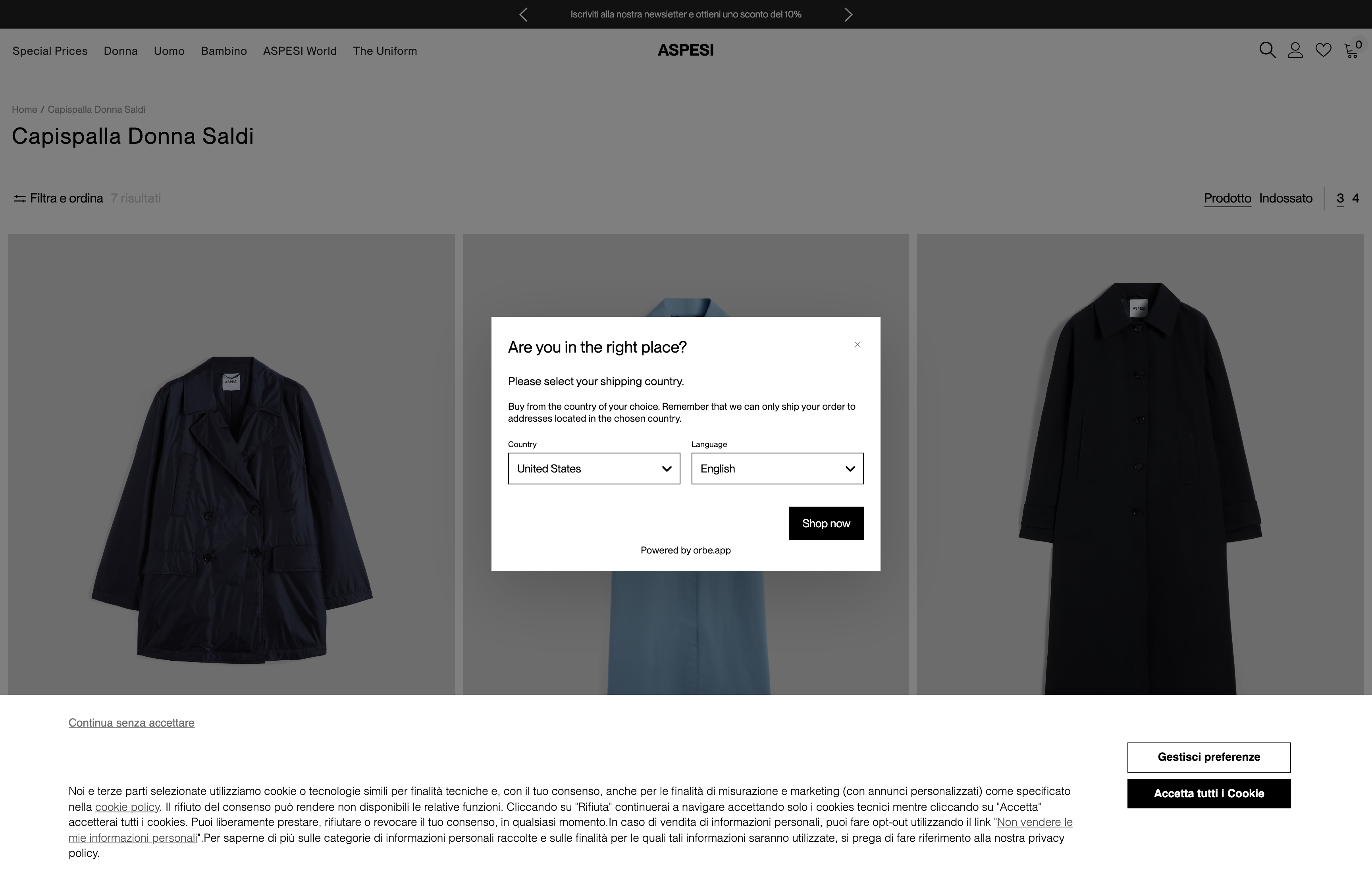 Aspesi  screenshot 2