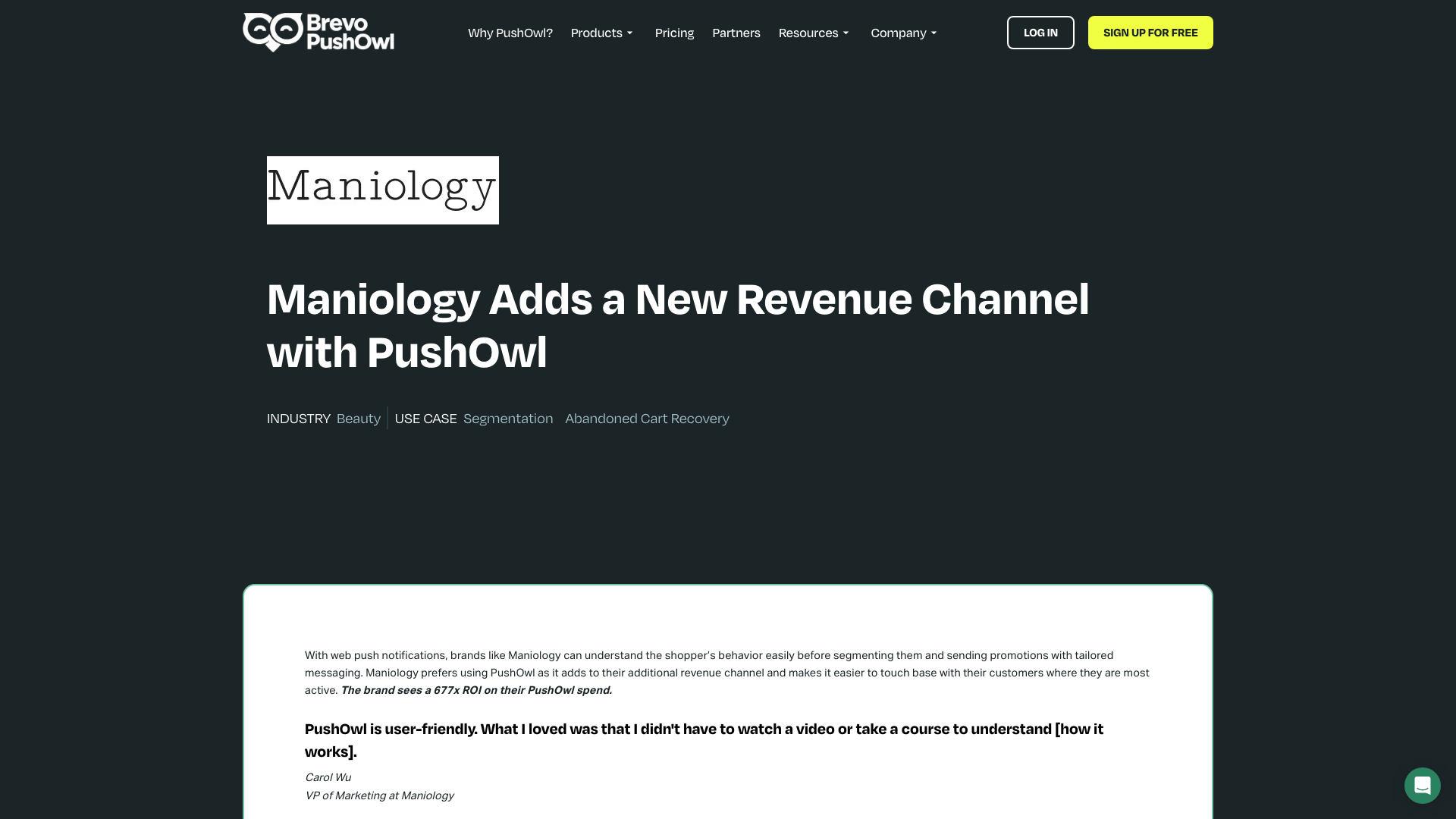 Maniology adds 1.8X revenue with PushOwl as an additional channel