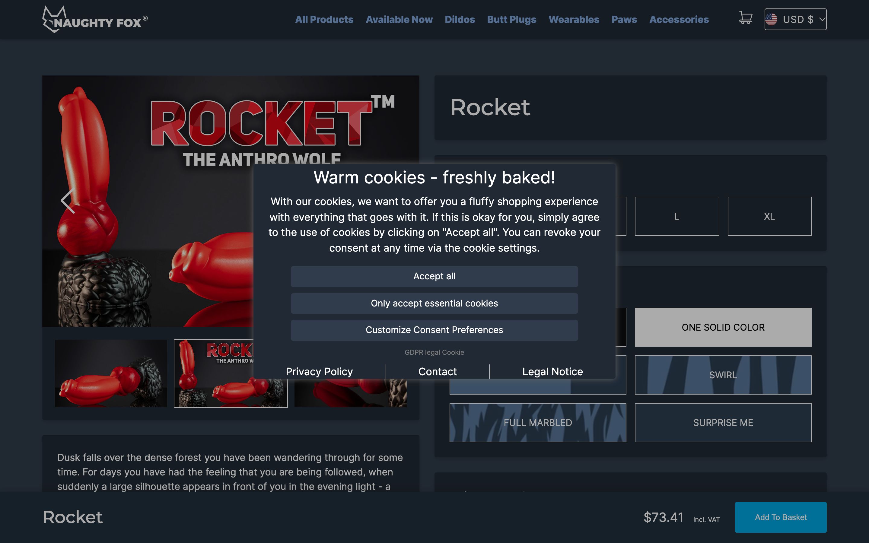 Shopify Shop für Naughty-Fox & Produktkonfigurator screenshot 3