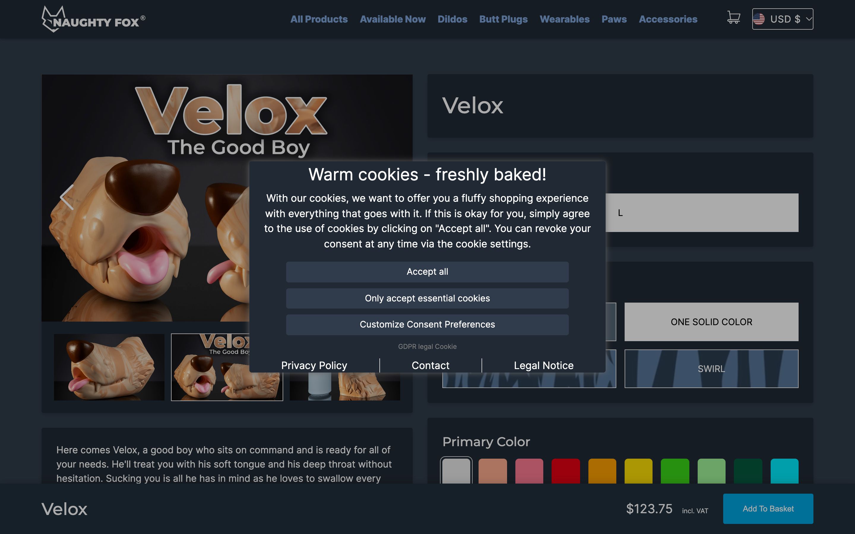 Shopify Shop für Naughty-Fox & Produktkonfigurator screenshot 2