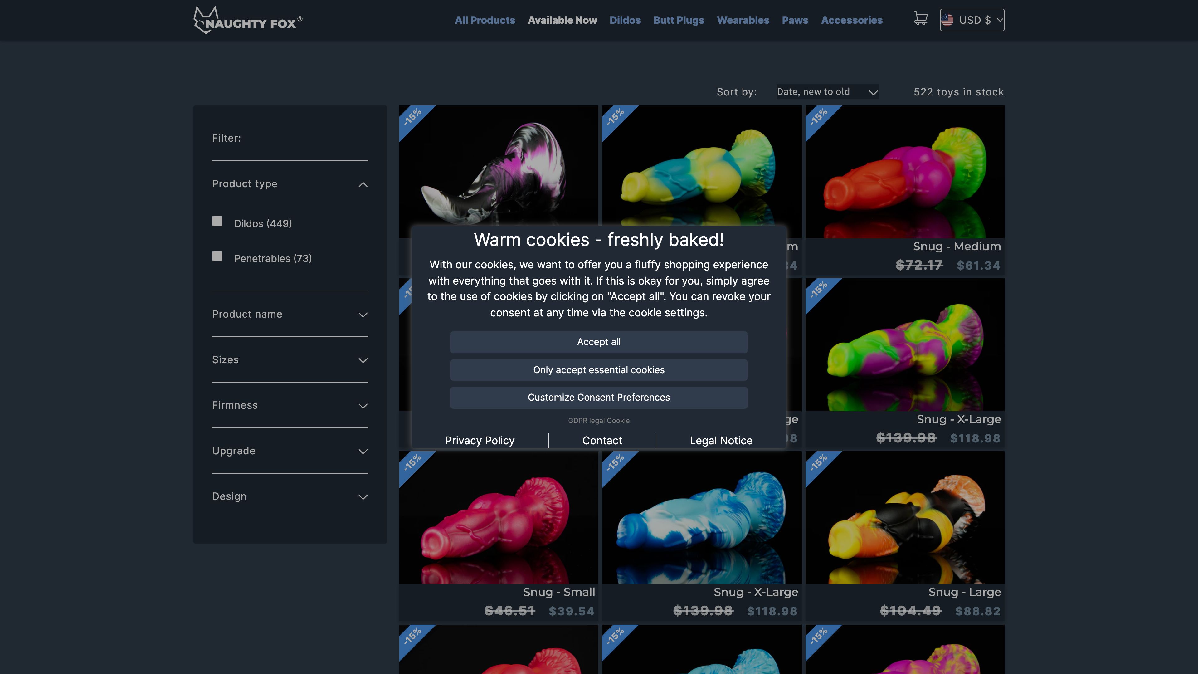 Shopify Shop für Naughty-Fox & Produktkonfigurator screenshot 4