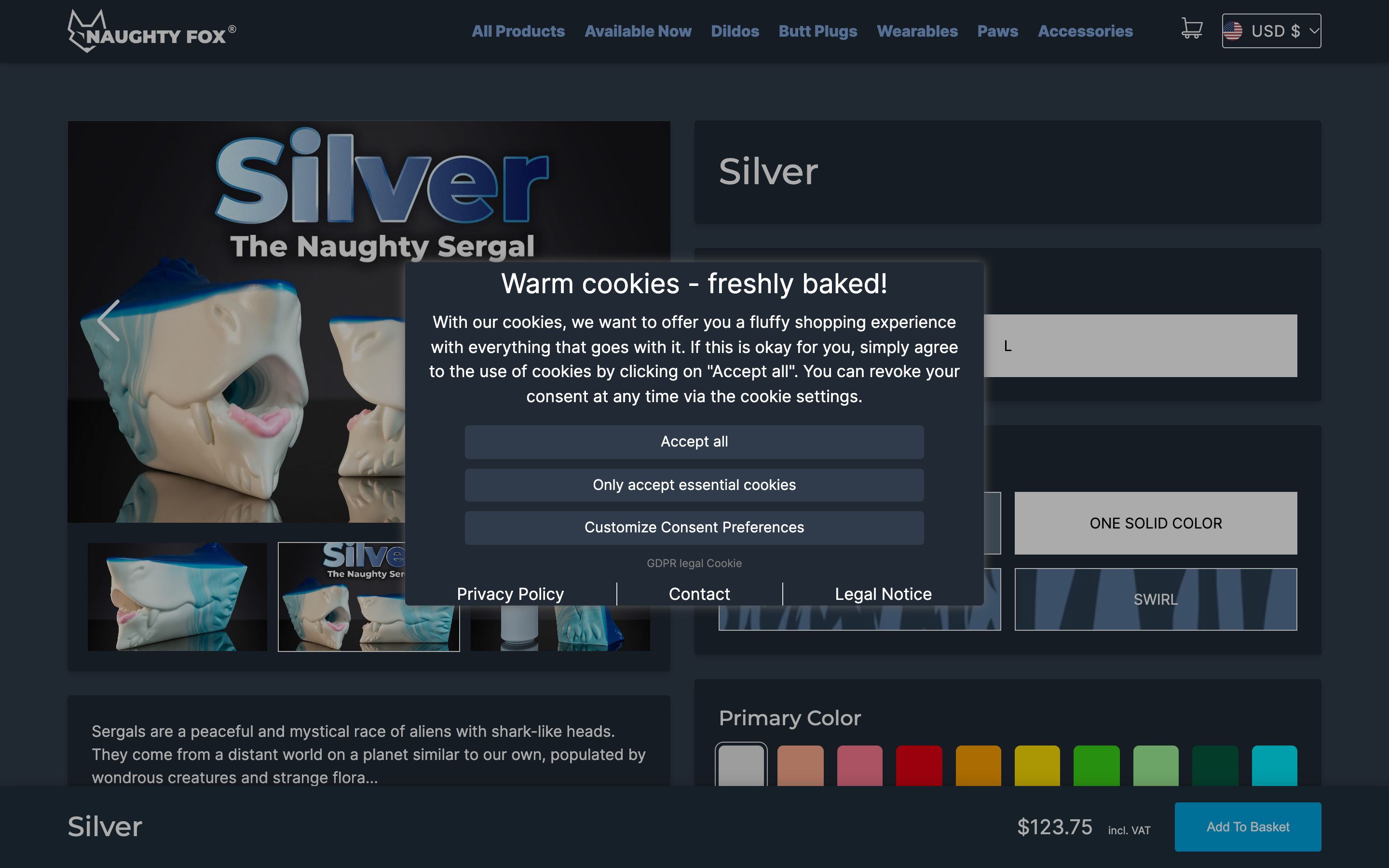 Shopify Shop für Naughty-Fox & Produktkonfigurator screenshot
