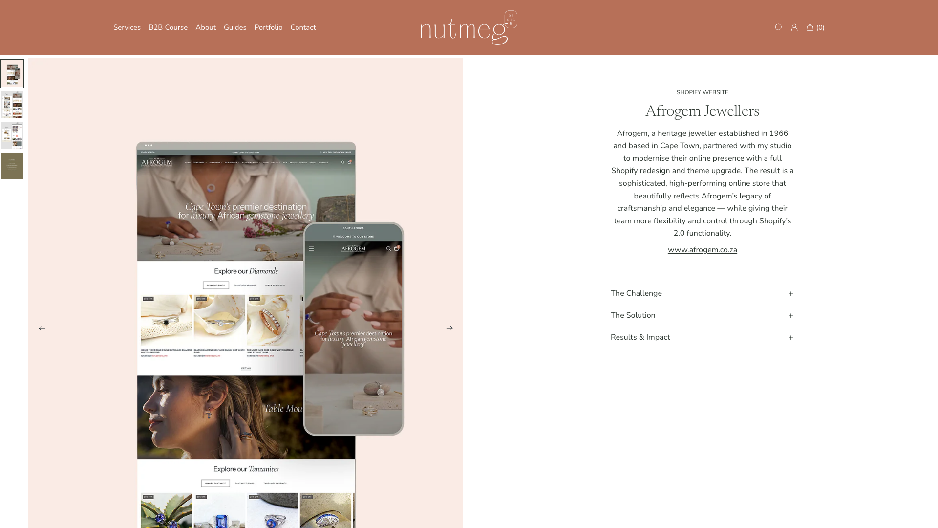 Shopify Redesign - Afrogem heritage jewellery store in Cape Town