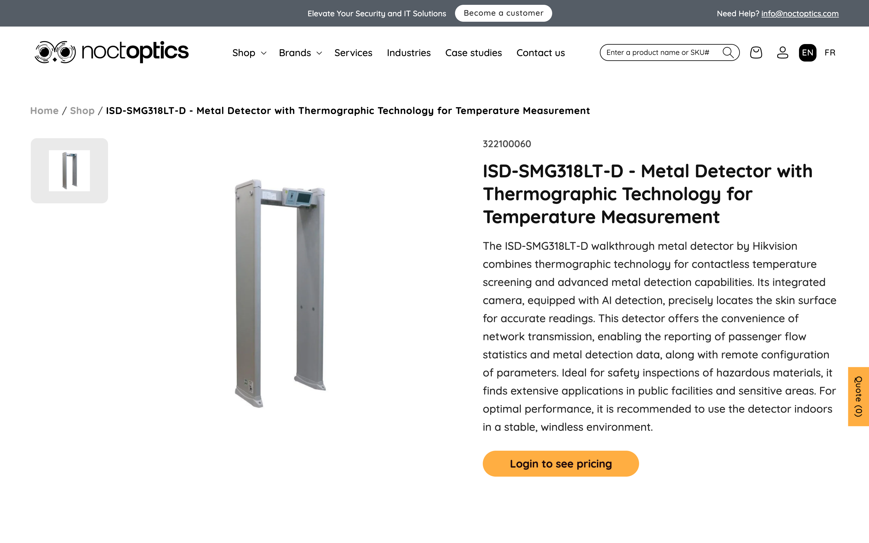 Noctoptics.com - B2B Website for Leading Security Equipment Provider screenshot 2