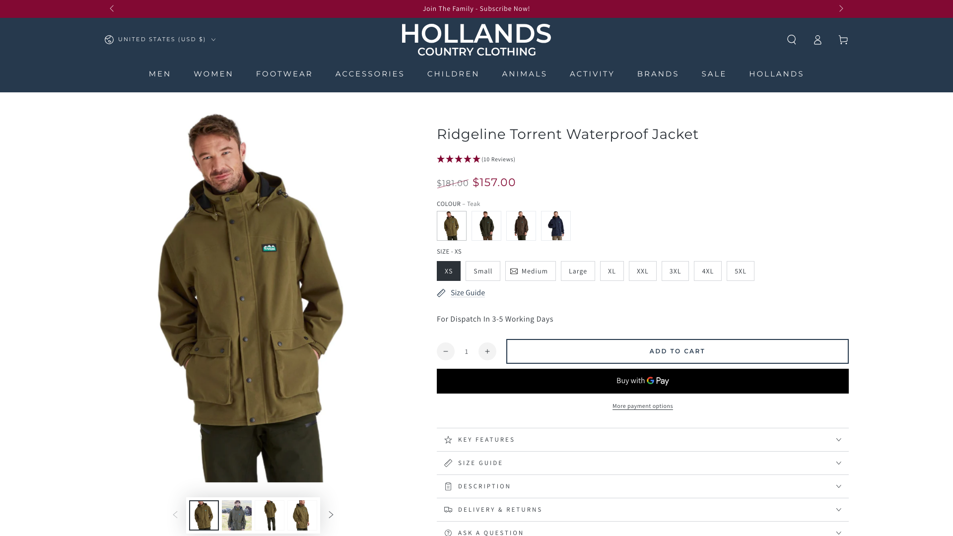 Theme Customisation for Holland's Country Clothing