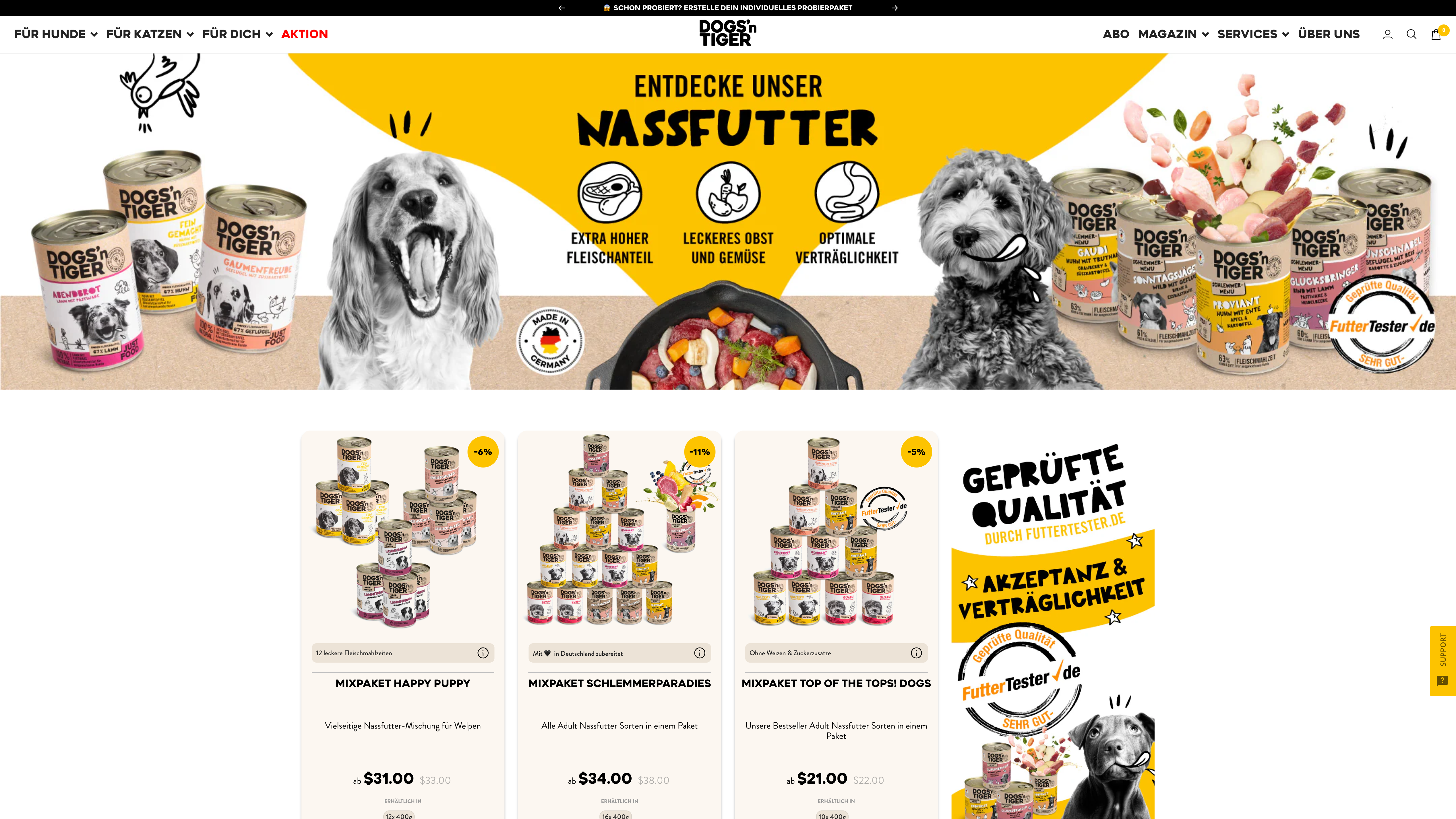 Shopify Erstellung Dogs 'n Tiger (Shopify Plus) screenshot