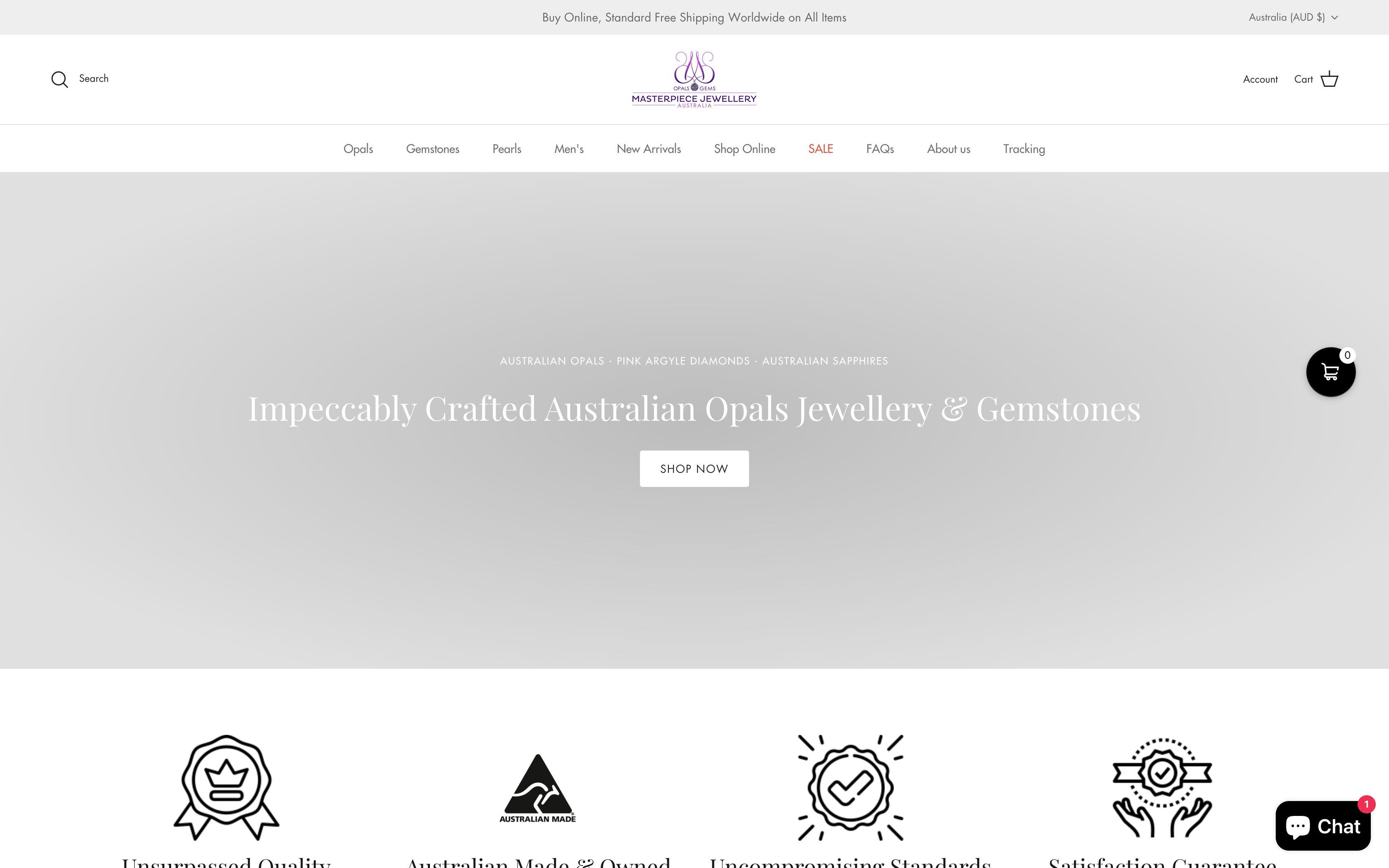 Custom Online Shop Design for Masterpiece Jewellery
