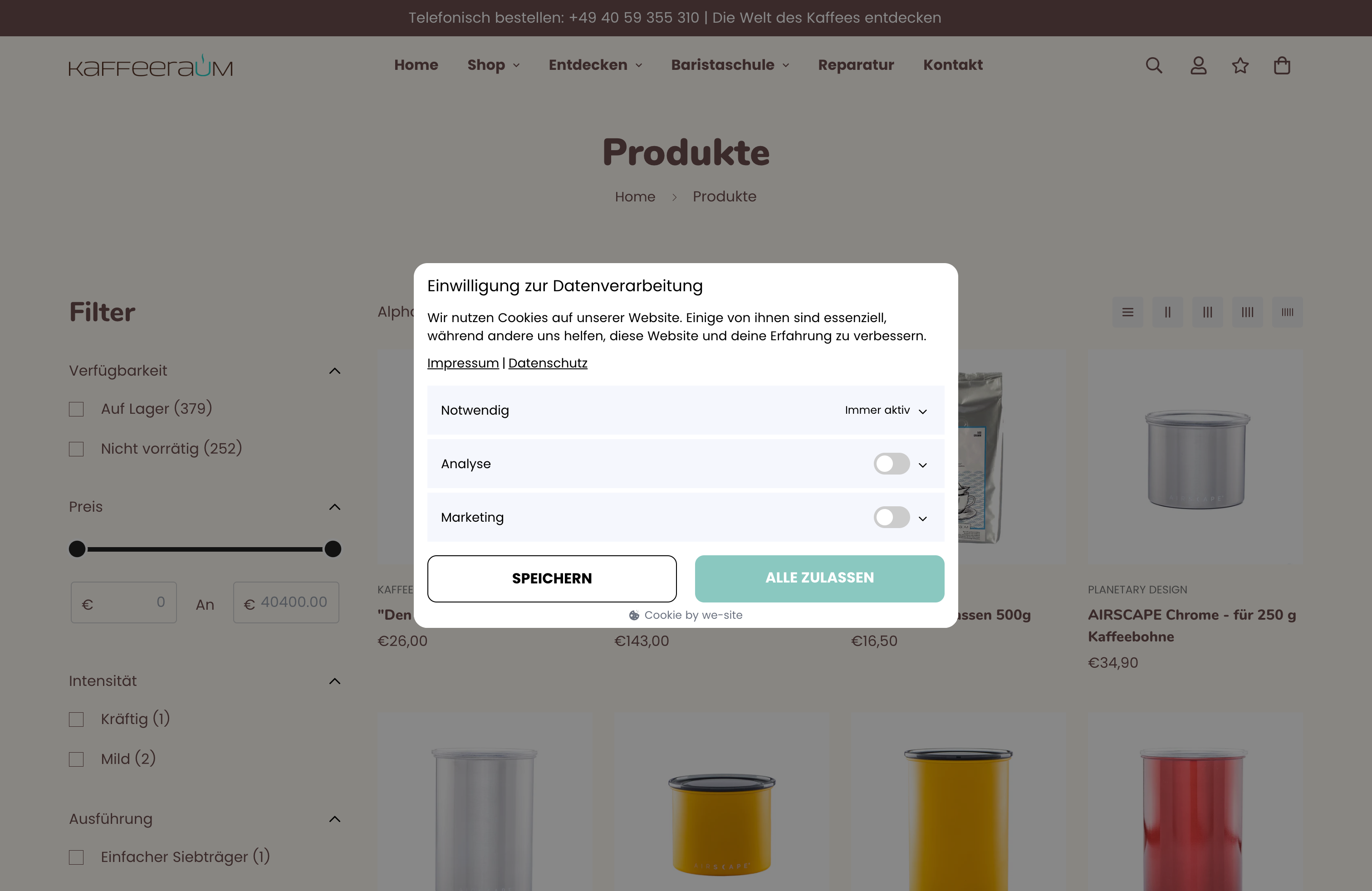 Shopify Migration von Shopware für KAFFEERAUM screenshot