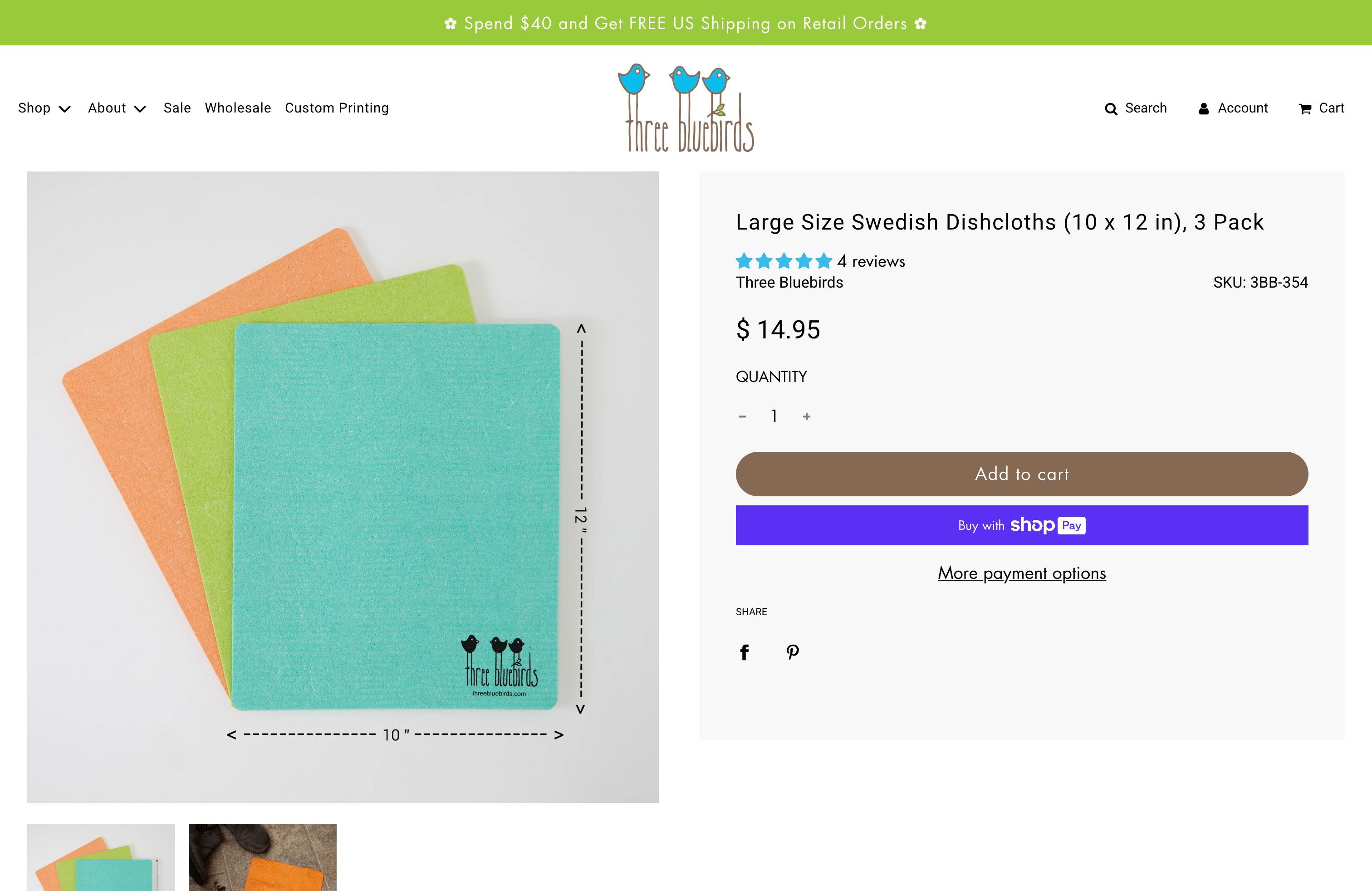 Three Bluebirds Swedish Dishcloths screenshot 6