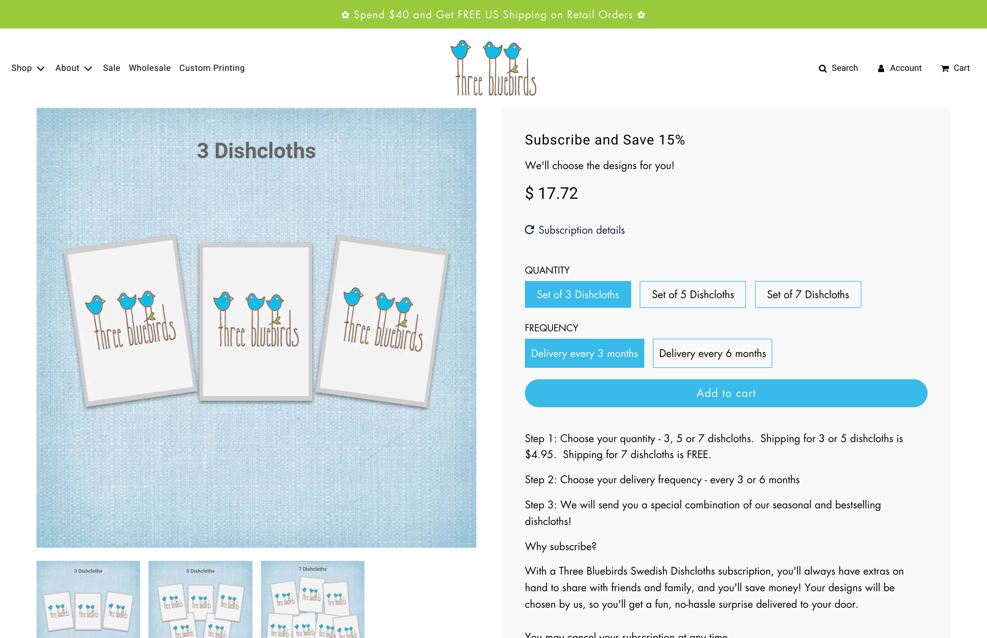 Three Bluebirds Swedish Dishcloths screenshot 5
