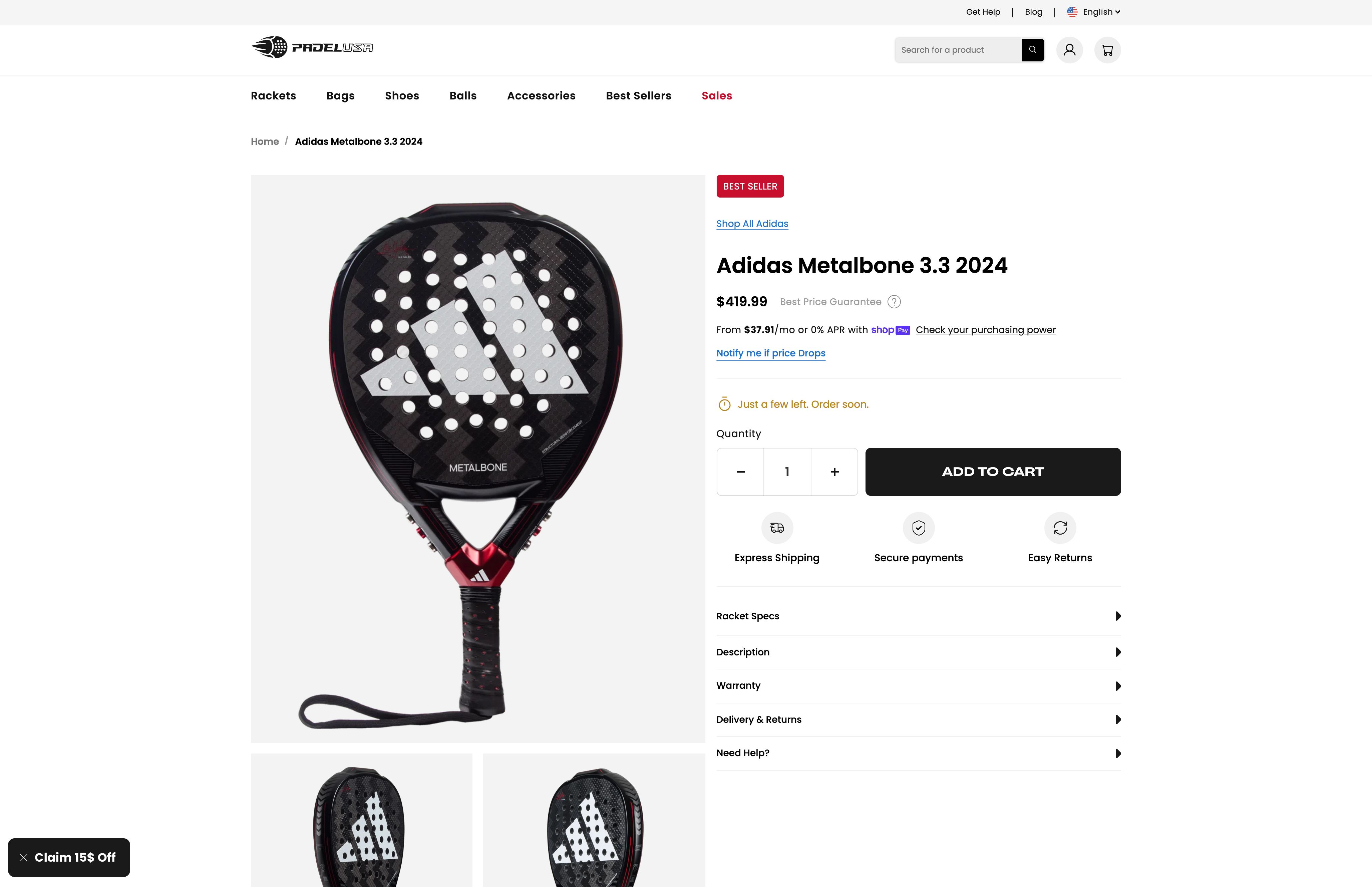 WWW.PADELUSA.COM screenshot 4