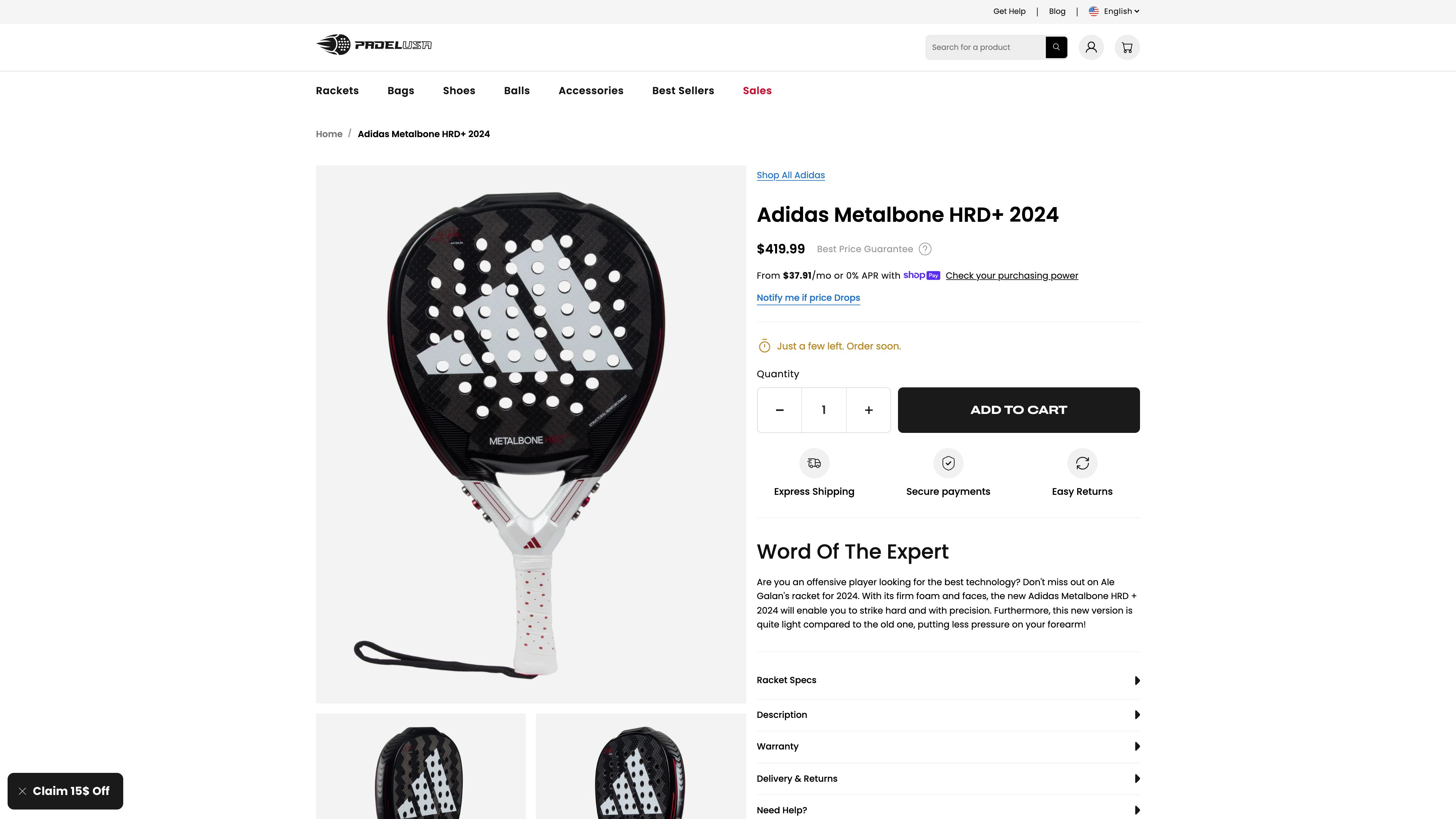 WWW.PADELUSA.COM screenshot 5