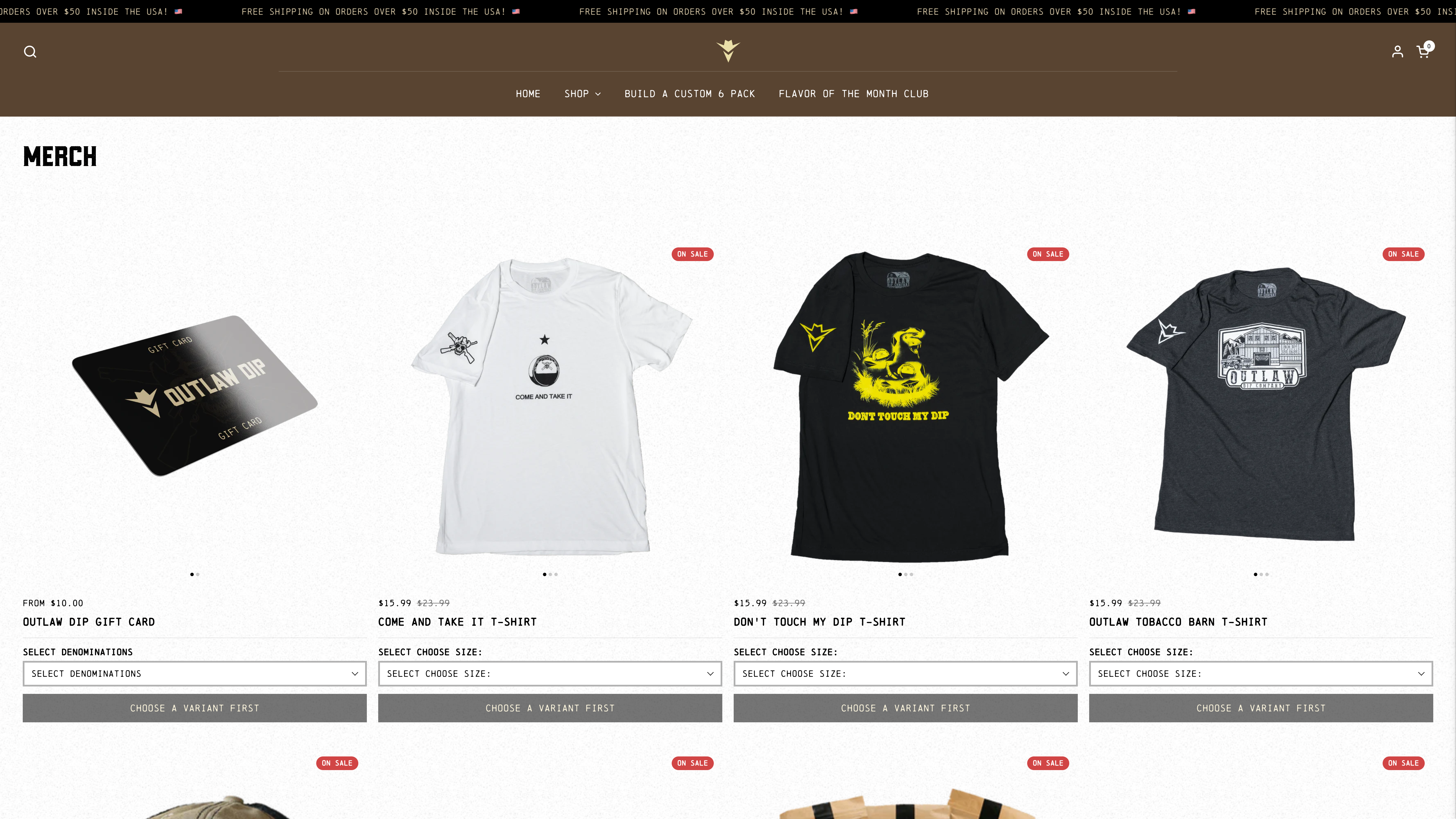 Outlaw Dip: Custom Shopify Development screenshot 2