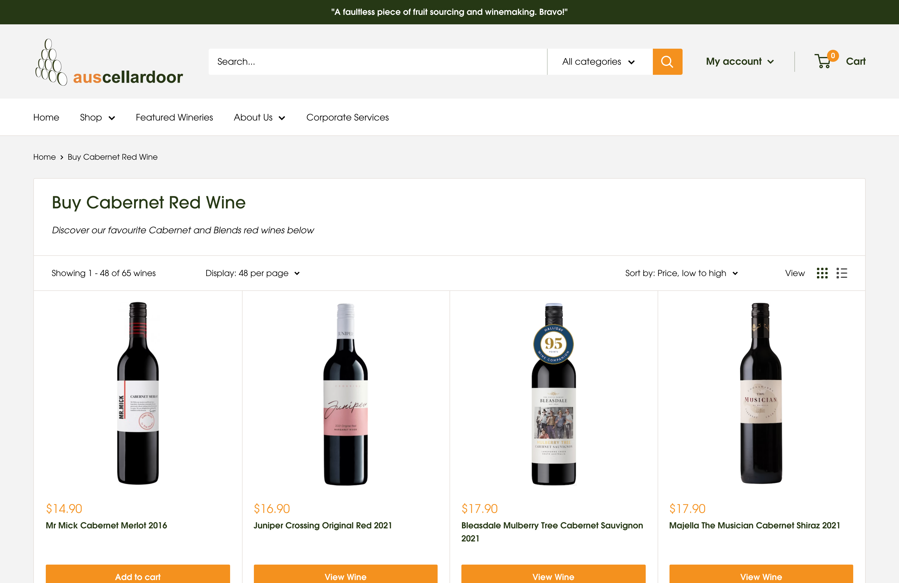 Aus Cellar Door - Migration from Magento to Shopify  screenshot 3