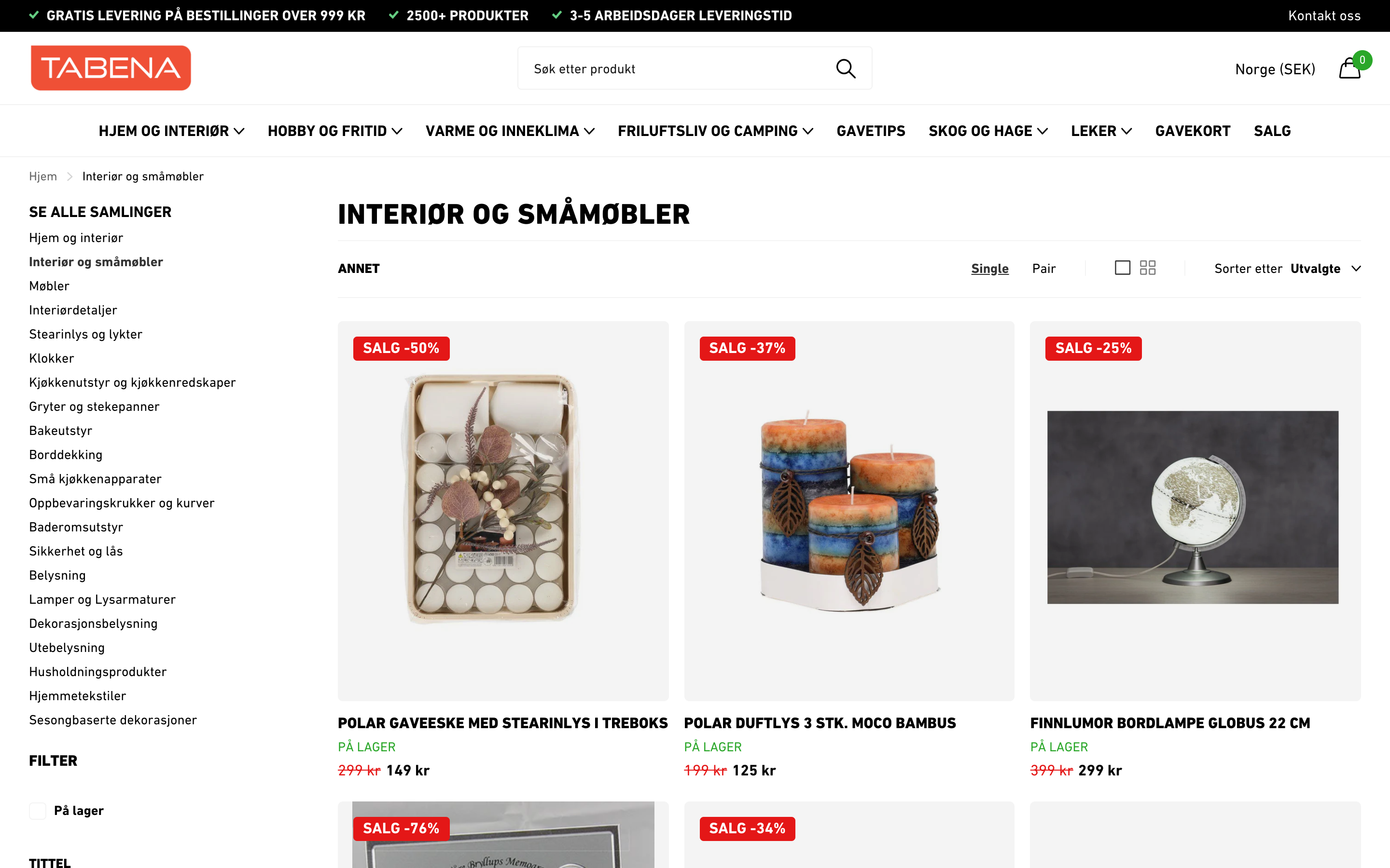 Tabena.no / Tabena.se / Tabena.dk / Tabena.fi screenshot 4