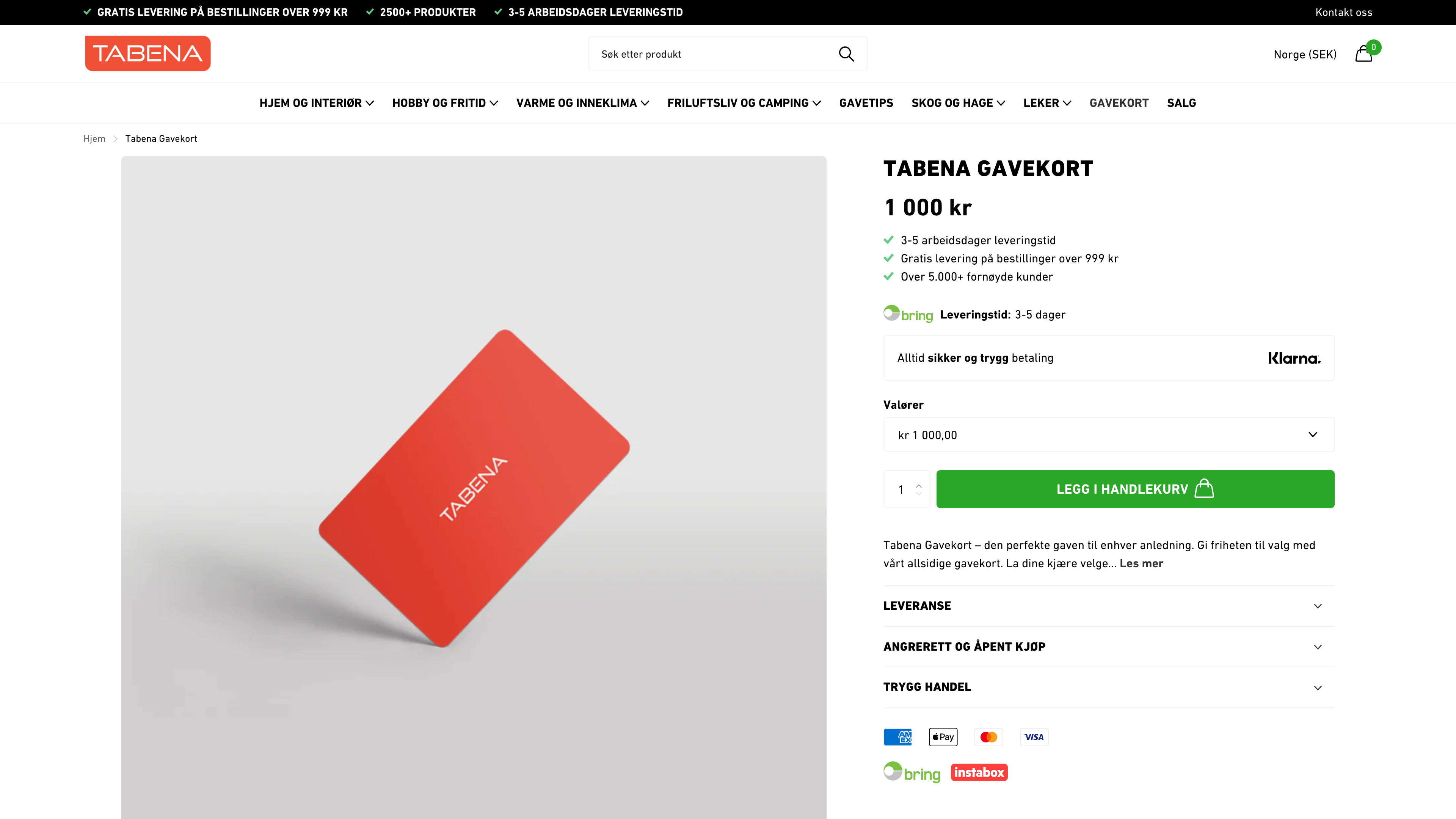 Tabena.no / Tabena.se / Tabena.dk / Tabena.fi screenshot 3