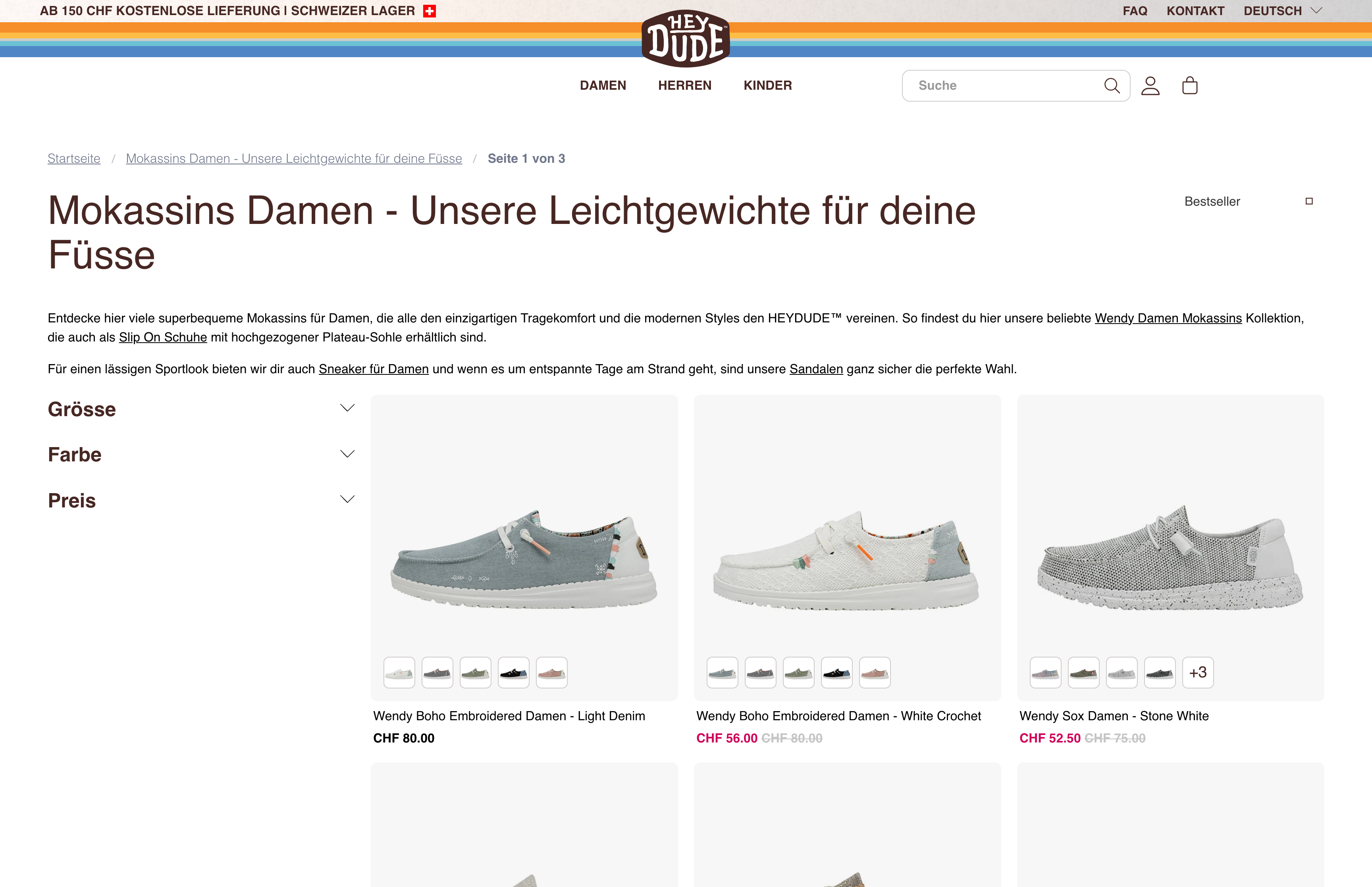 Entwicklung Onlineshop für internationale Marke HEYDUDE screenshot 4