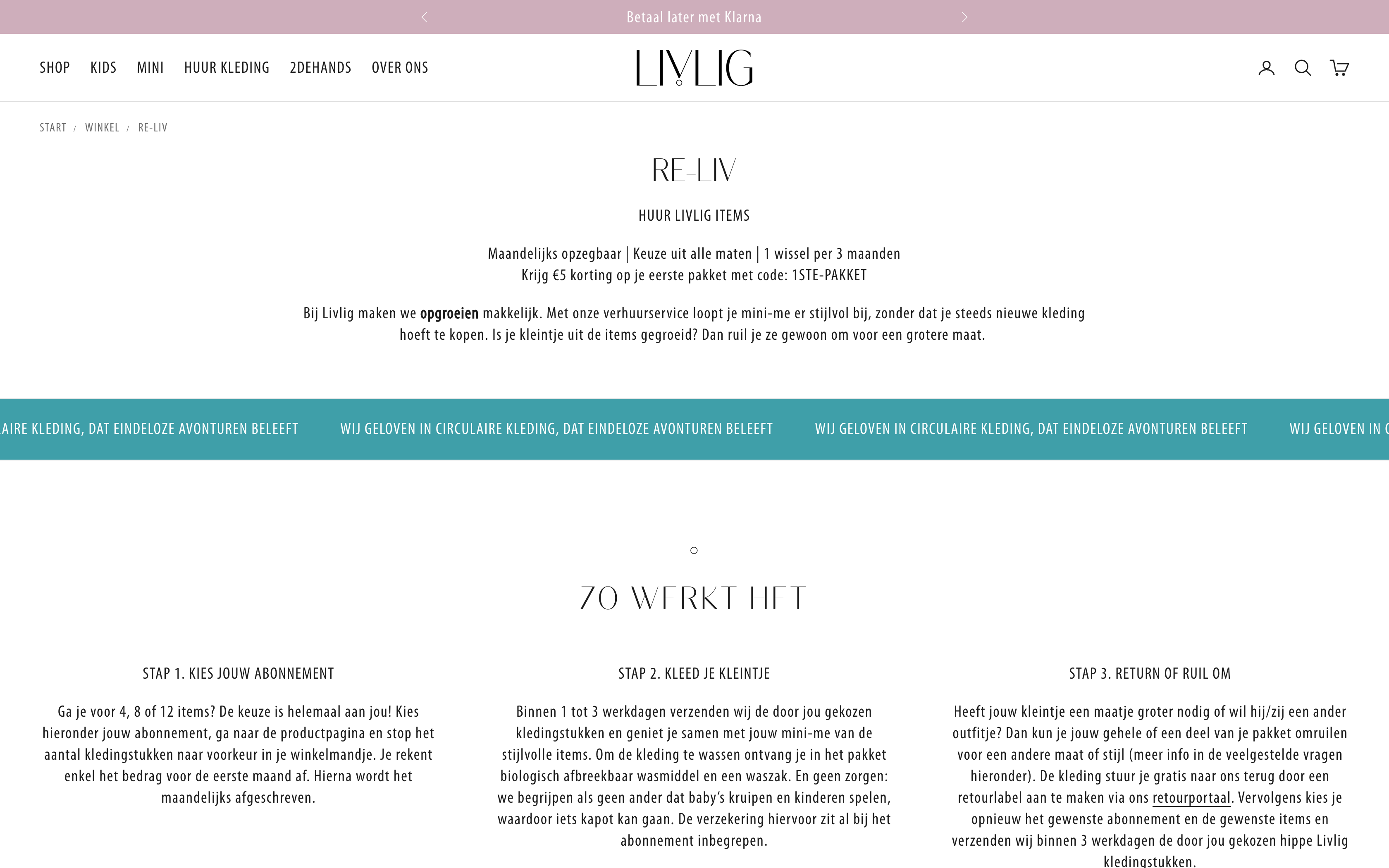 Webshop Livlig screenshot