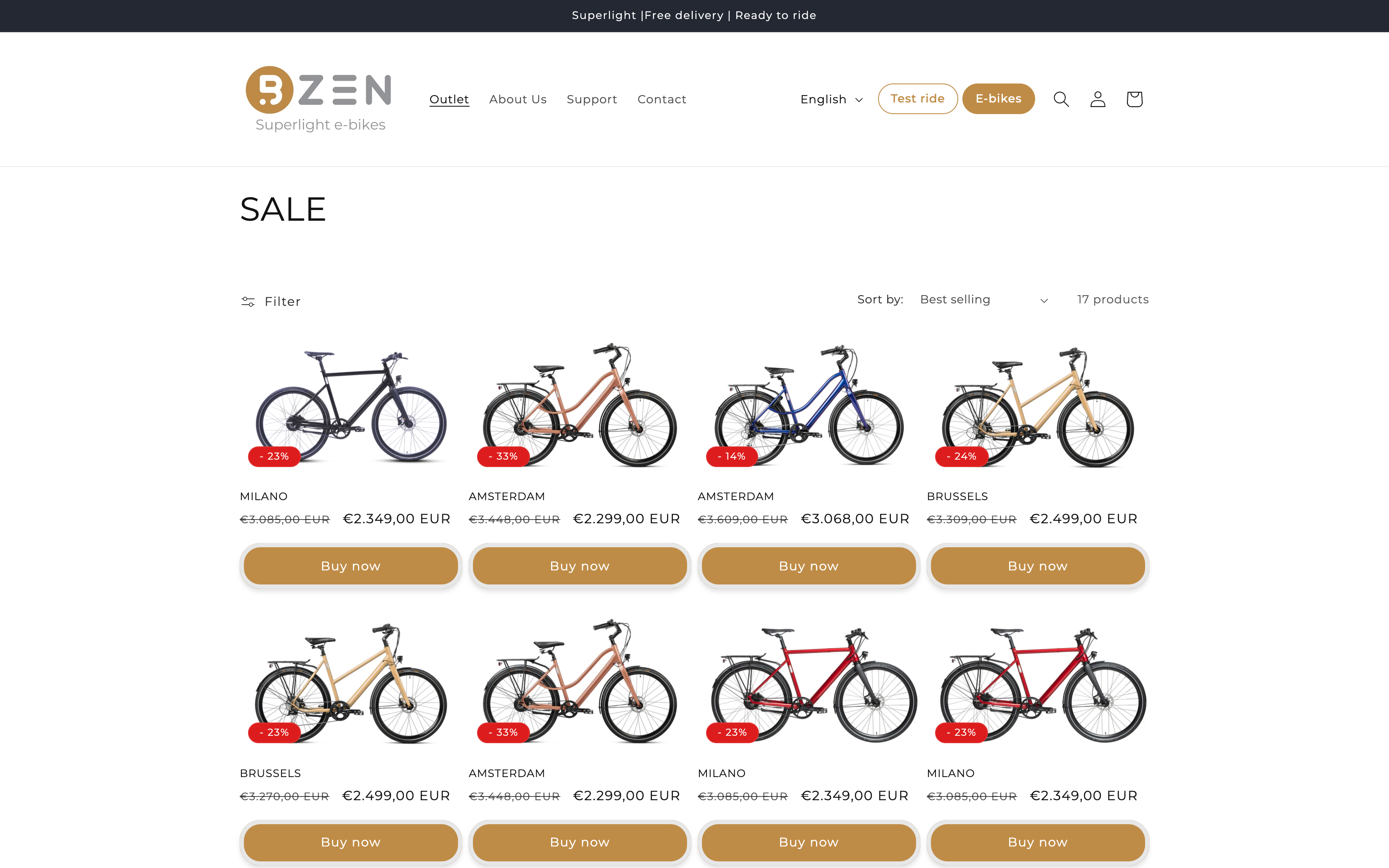 International Outlet Store for BZEN: European Market Focus