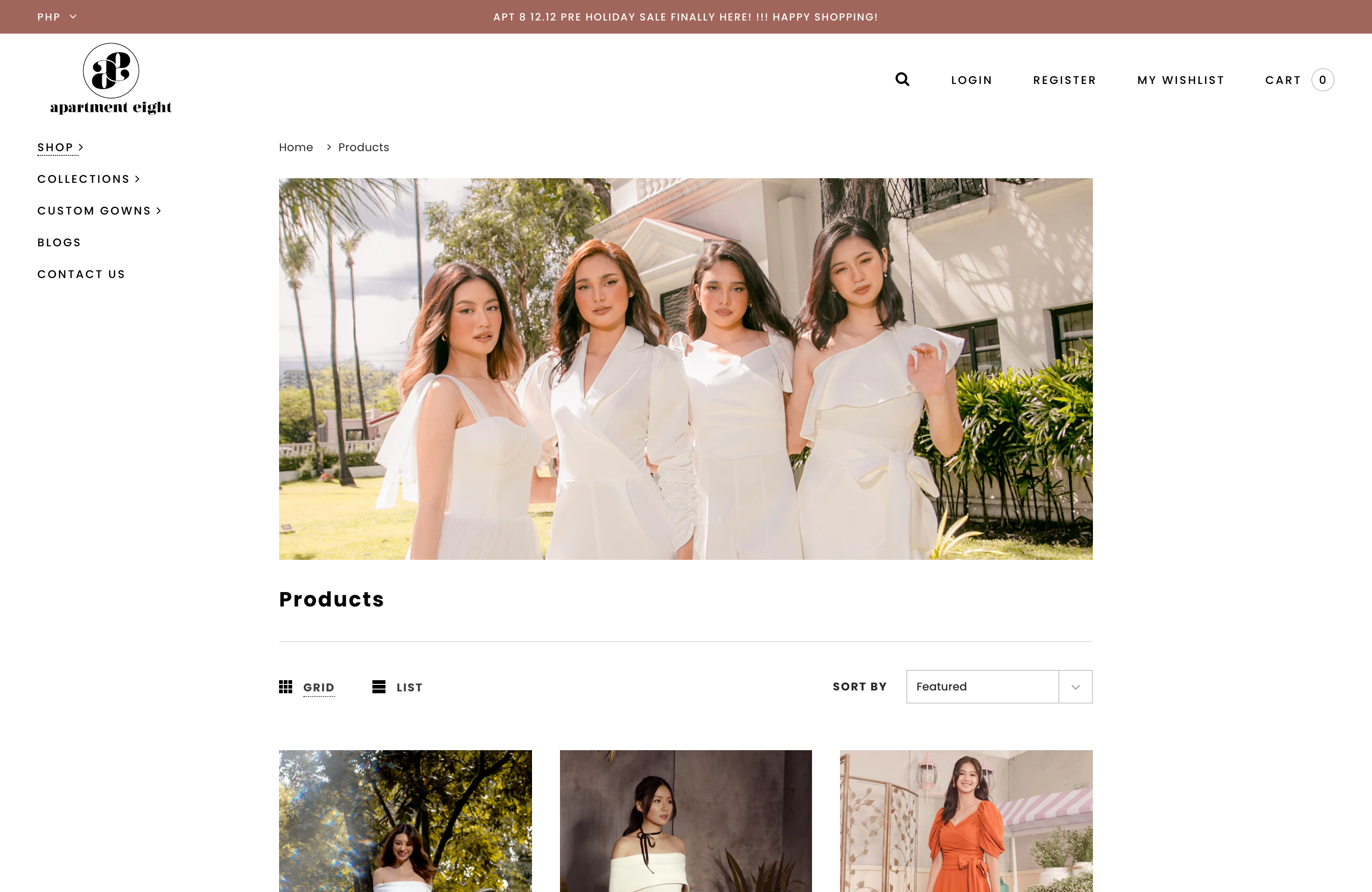 Apartment 8 Clothing Website screenshot