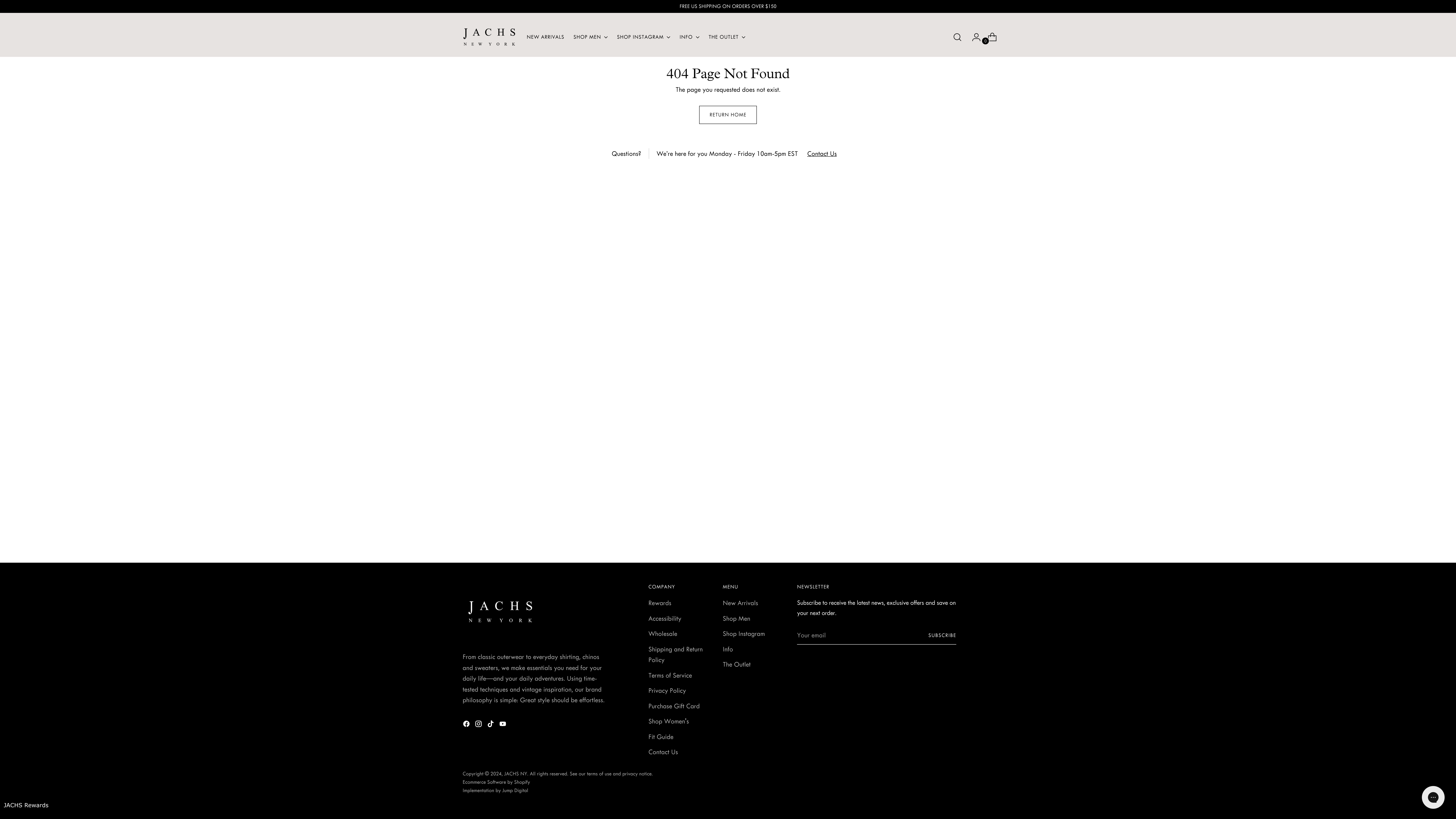 Jachs NY - Shopify Plus design and implementation screenshot 2