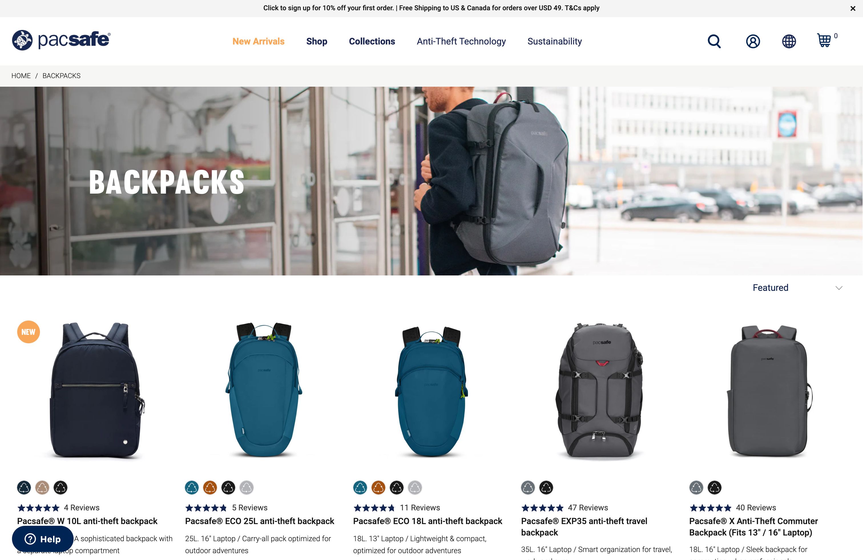 Pacsafe - Anti-Theft Backpacks & Travel Luggage Shopify Success Story screenshot 2