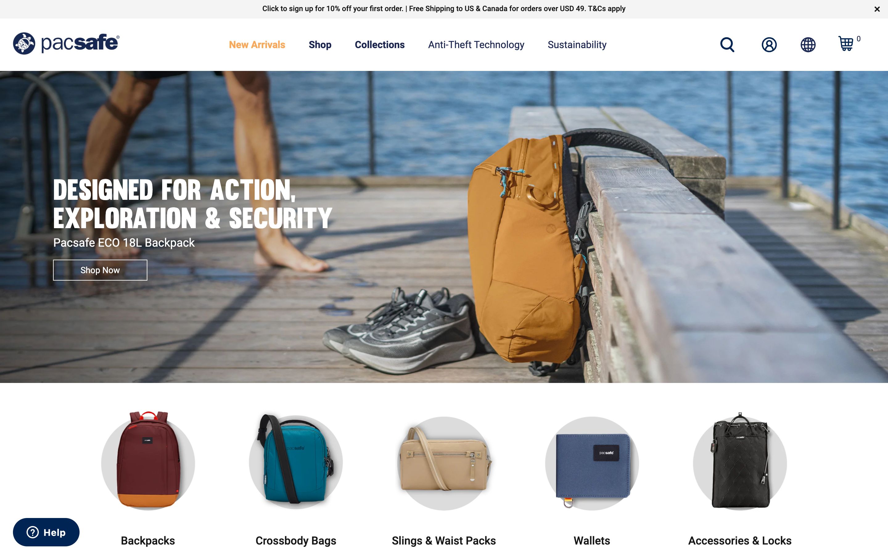 Pacsafe - Anti-Theft Backpacks & Travel Luggage Shopify Success Story screenshot 5