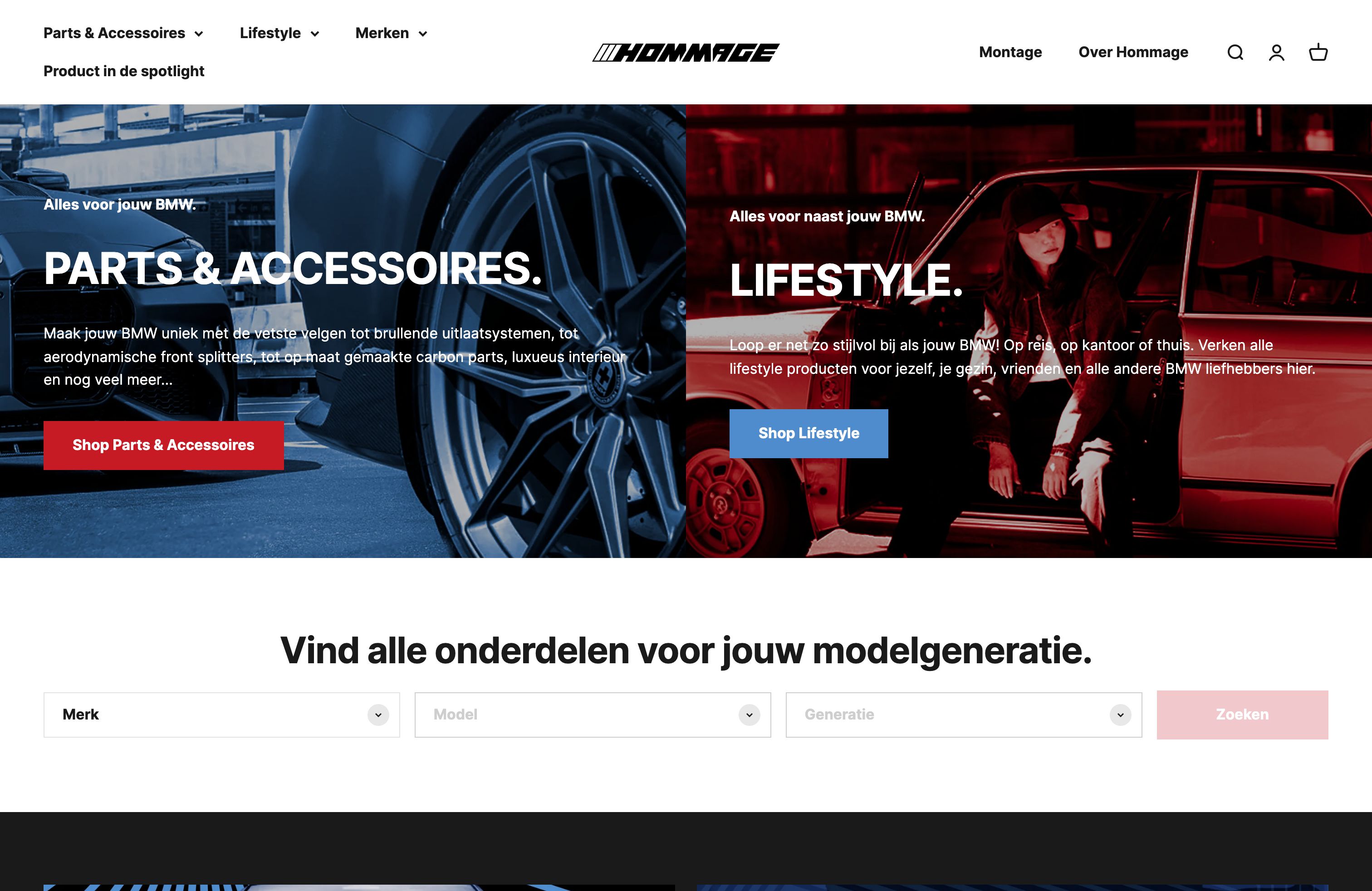 HOMMAGE - A BMW LIFESTYLE & PARTS STORE screenshot