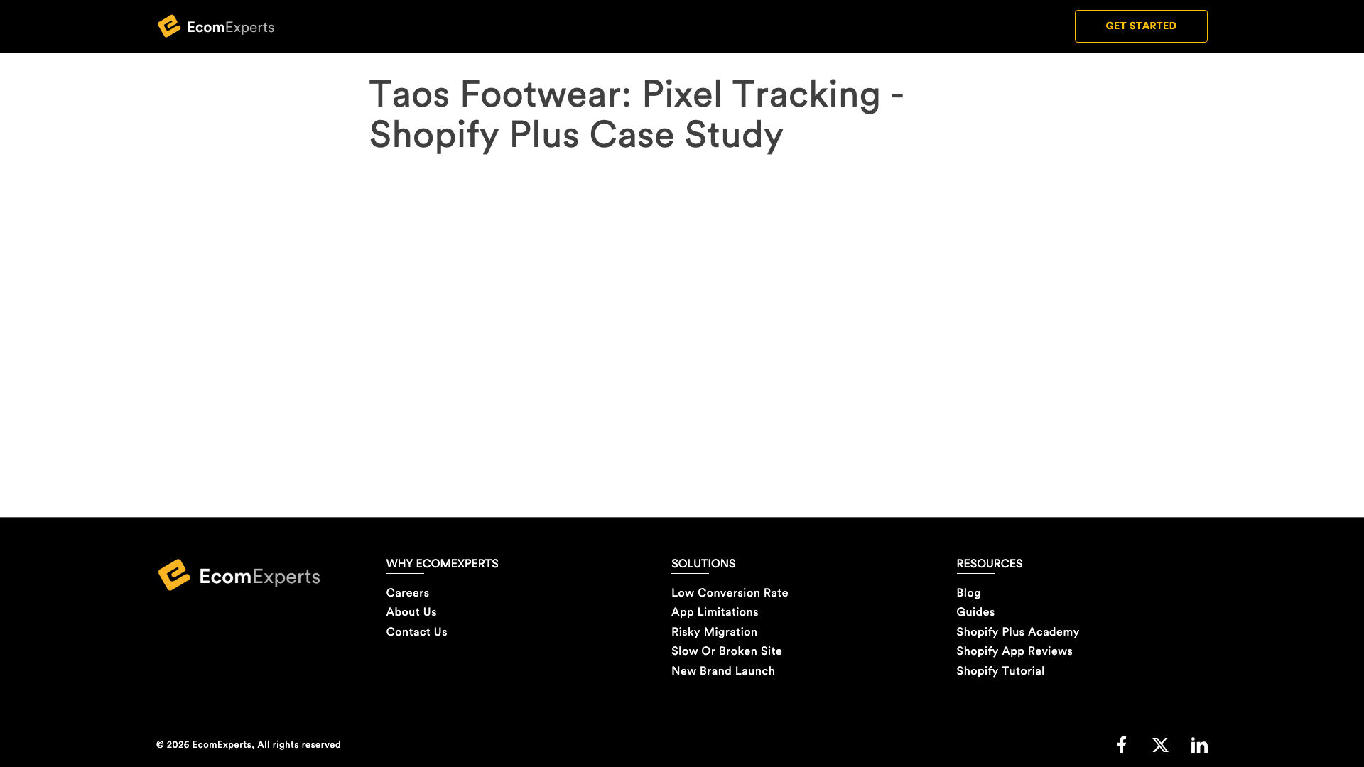 Taos Footwear - Pixel Tracking
