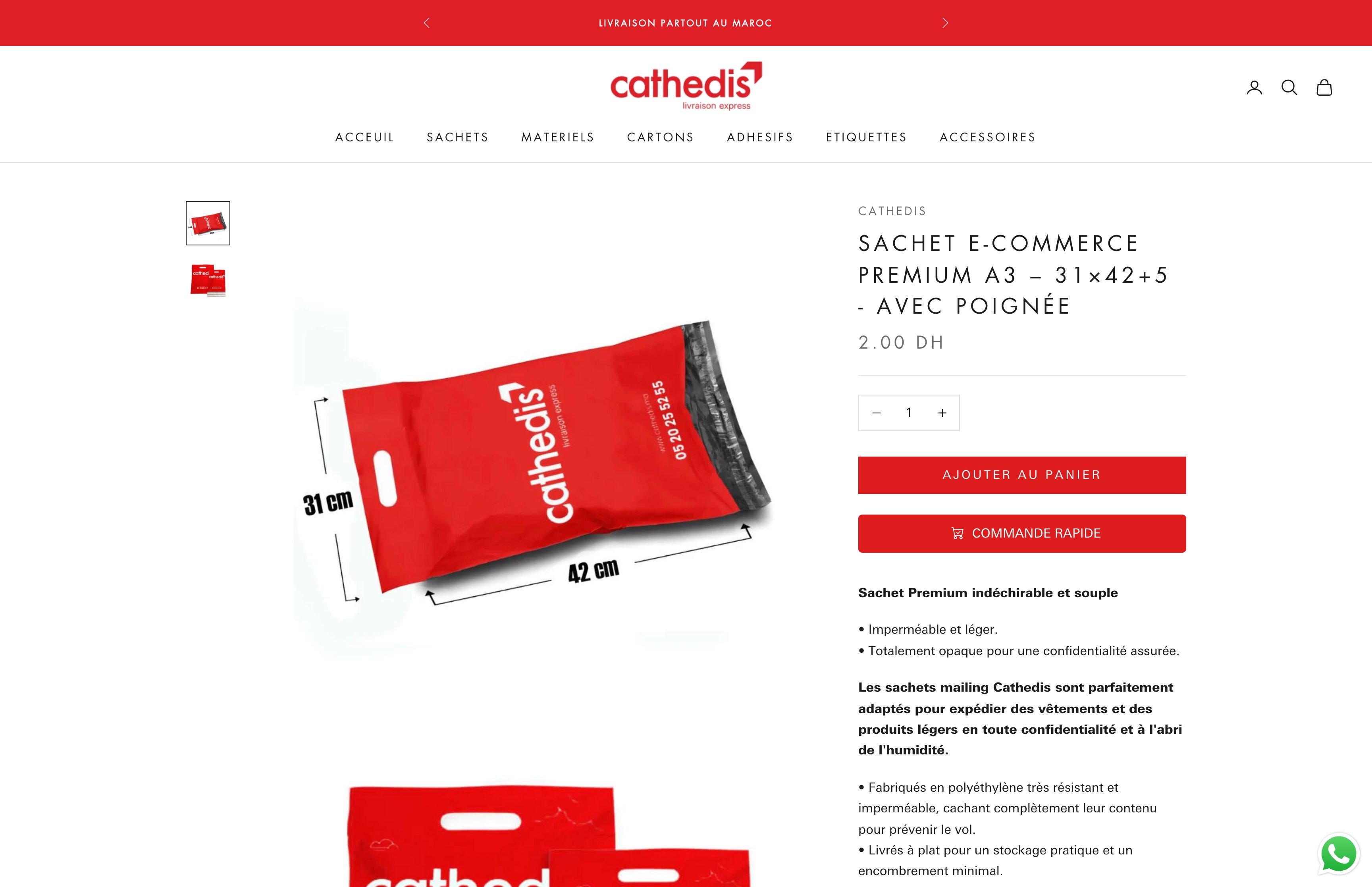 Cathedis - Shopify Store Creation for Packaging Services screenshot 2