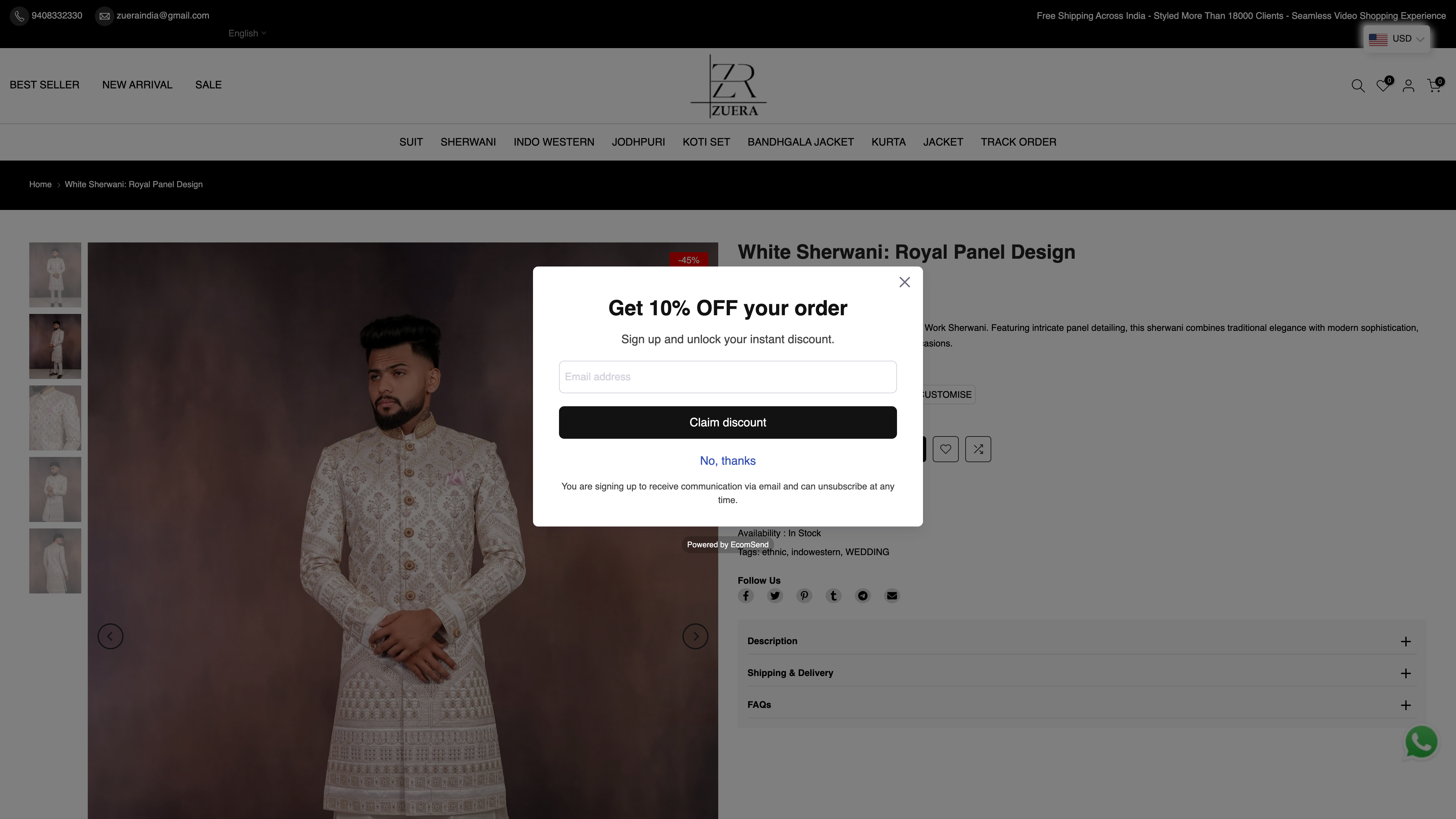 Fashion Store Configuration from Figma Design - Zuera Ethnic Wear screenshot 5