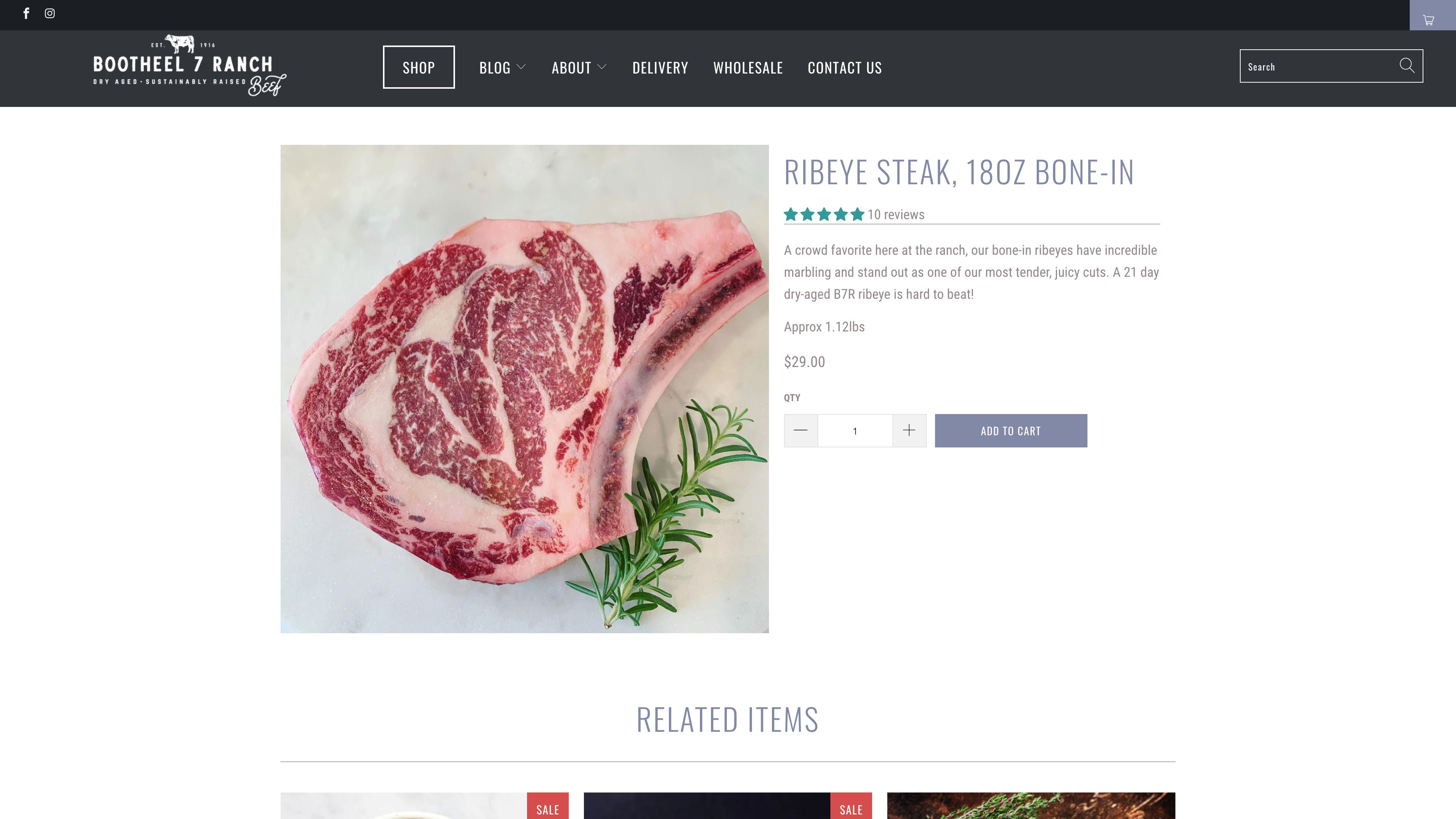 Bootheel7Ranch Custom 1 Page Shopping Experience screenshot 2