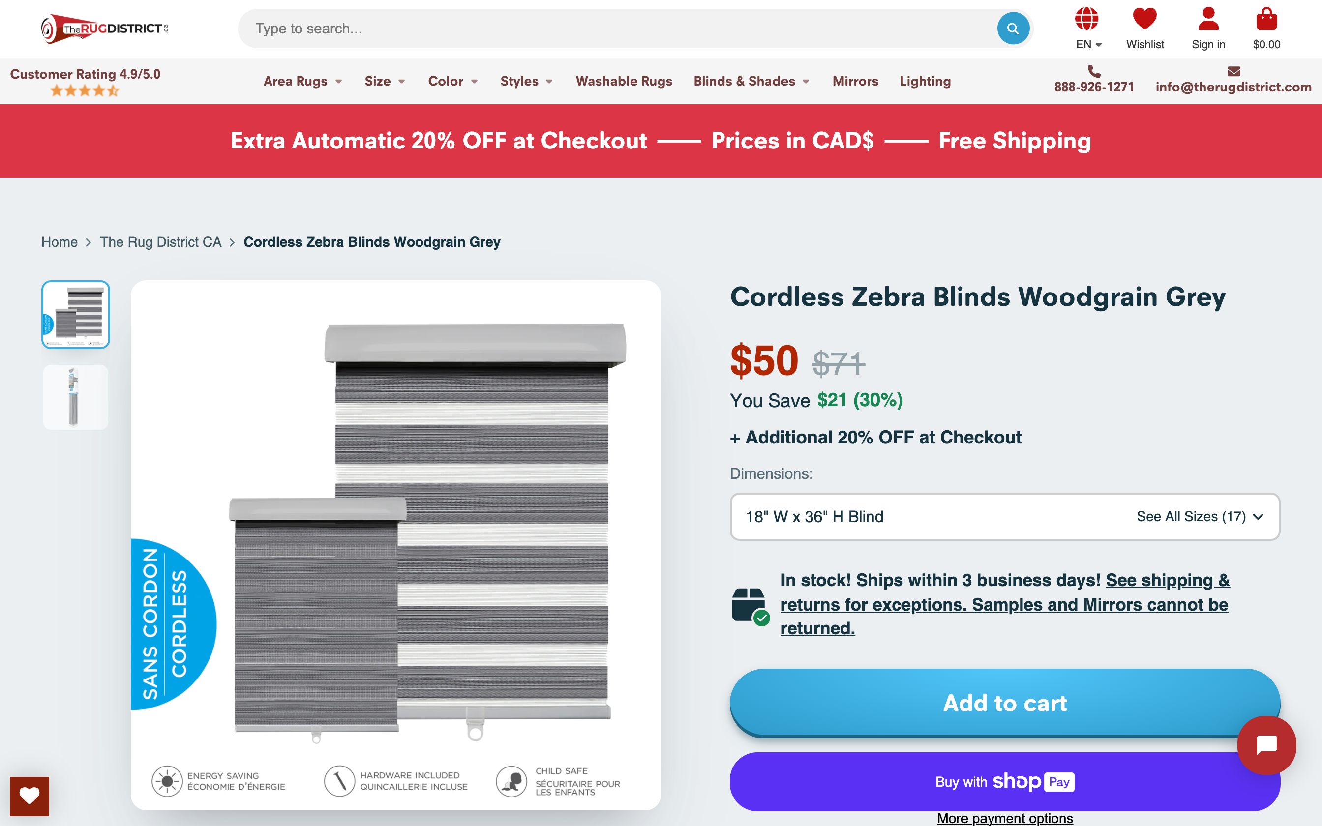 The Rug District Canada - SEO, Theme and Website Development screenshot 6