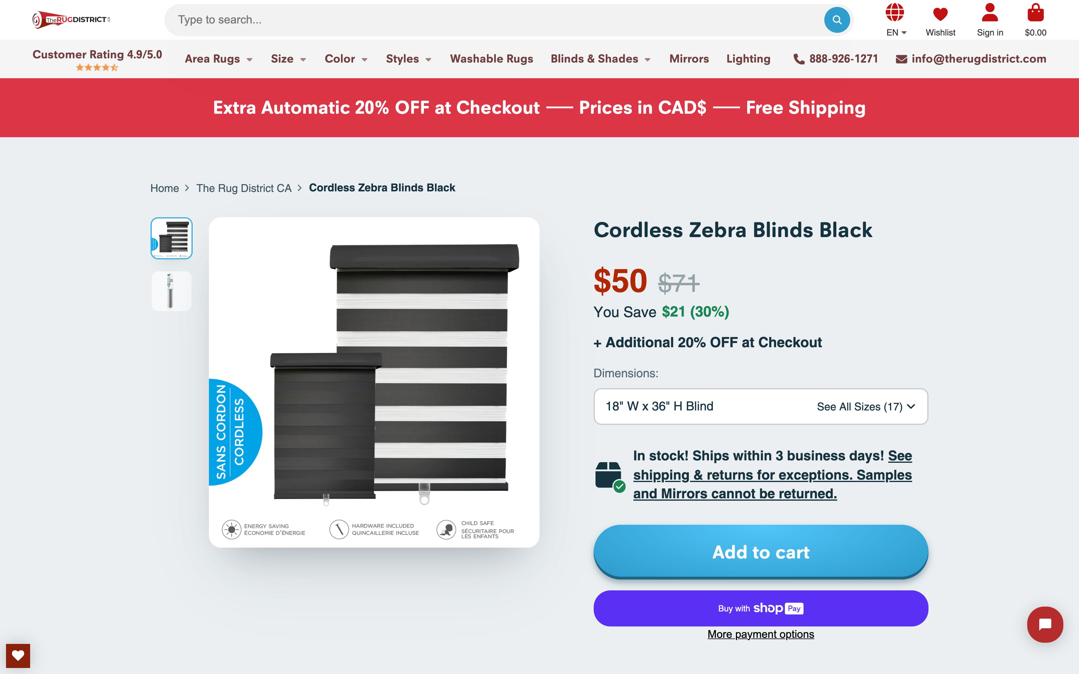 The Rug District Canada - SEO, Theme and Website Development screenshot 5