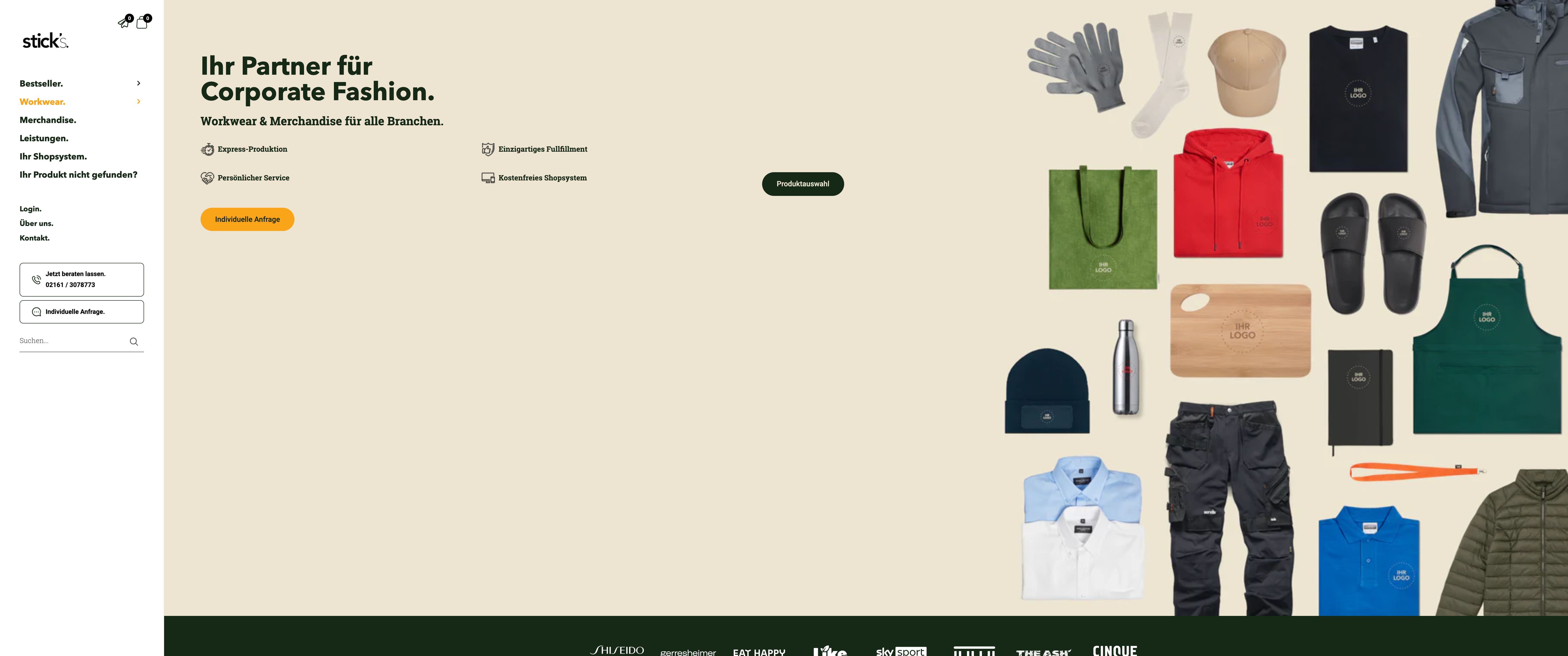 Shopify Shop für Stick's & indiv. Anfragetool screenshot 7