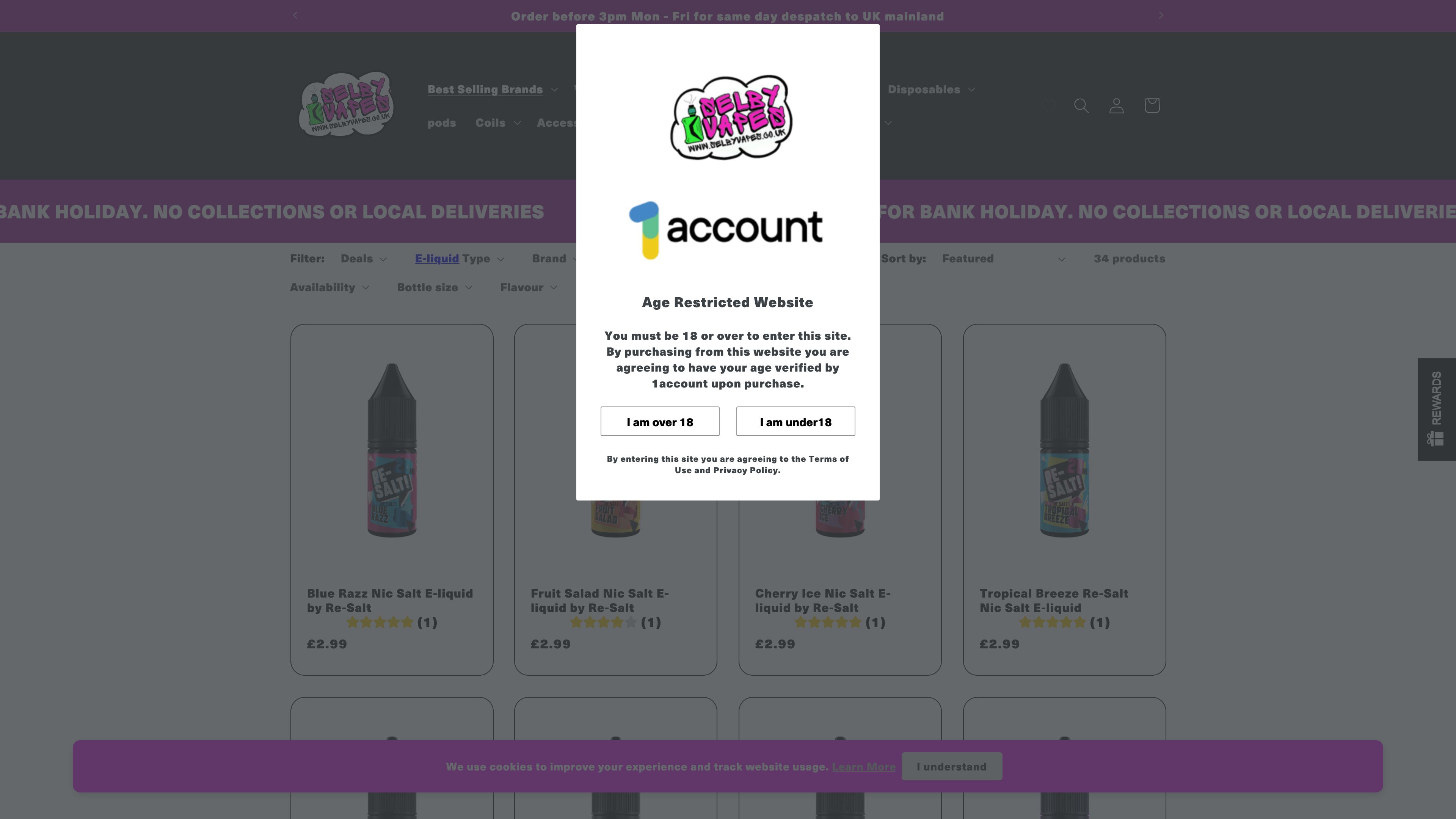 CONVERSION RATE OPTIMIZATION: Selby Vapes screenshot 2