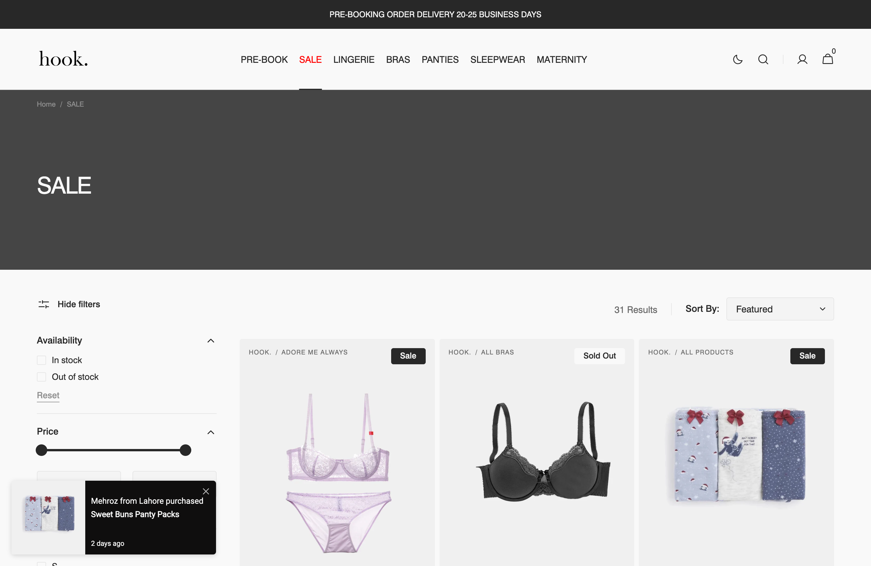 Hook Intimates: Shopify Development screenshot 2