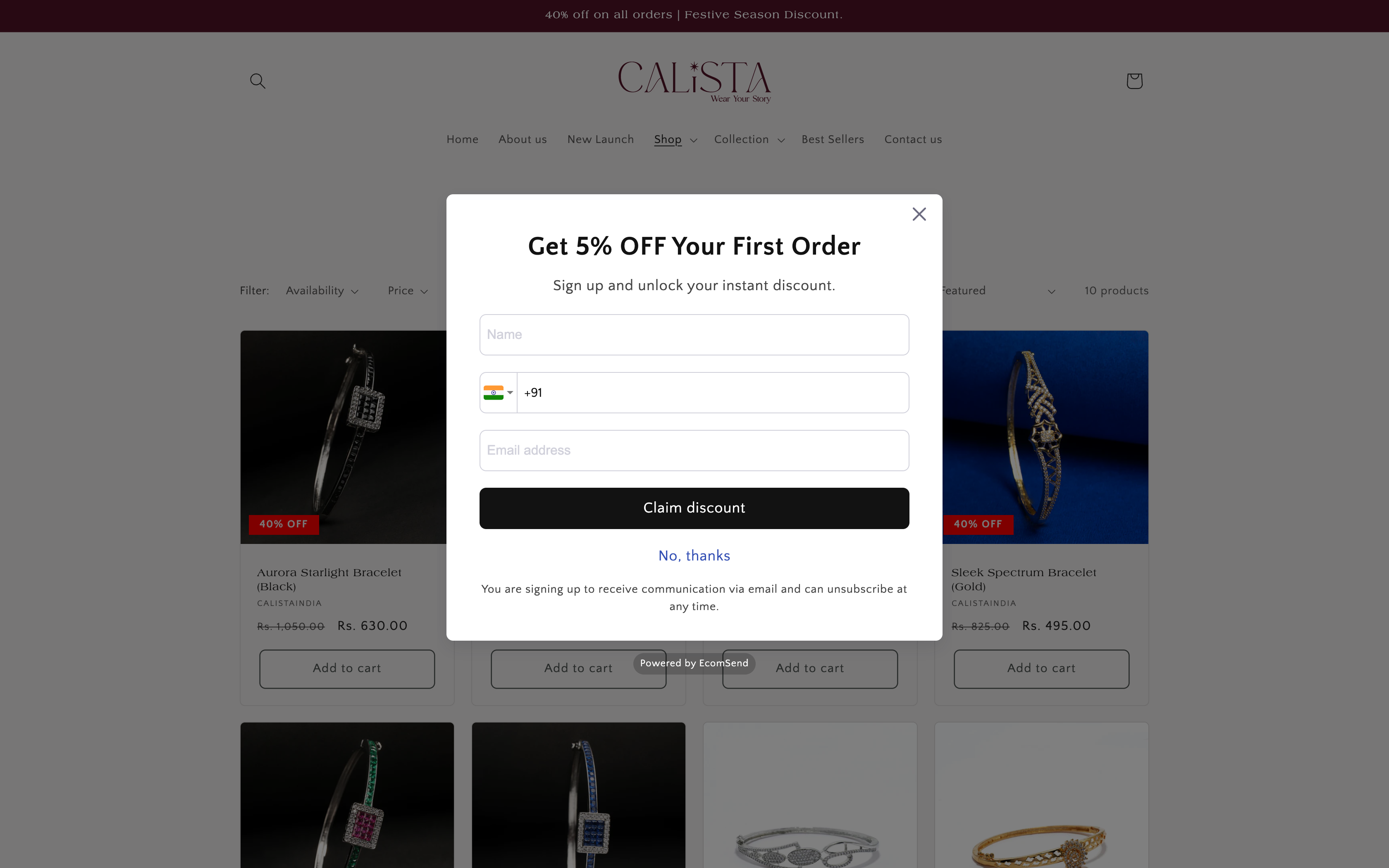 Calistaindia - Online Jewelry Store screenshot 2