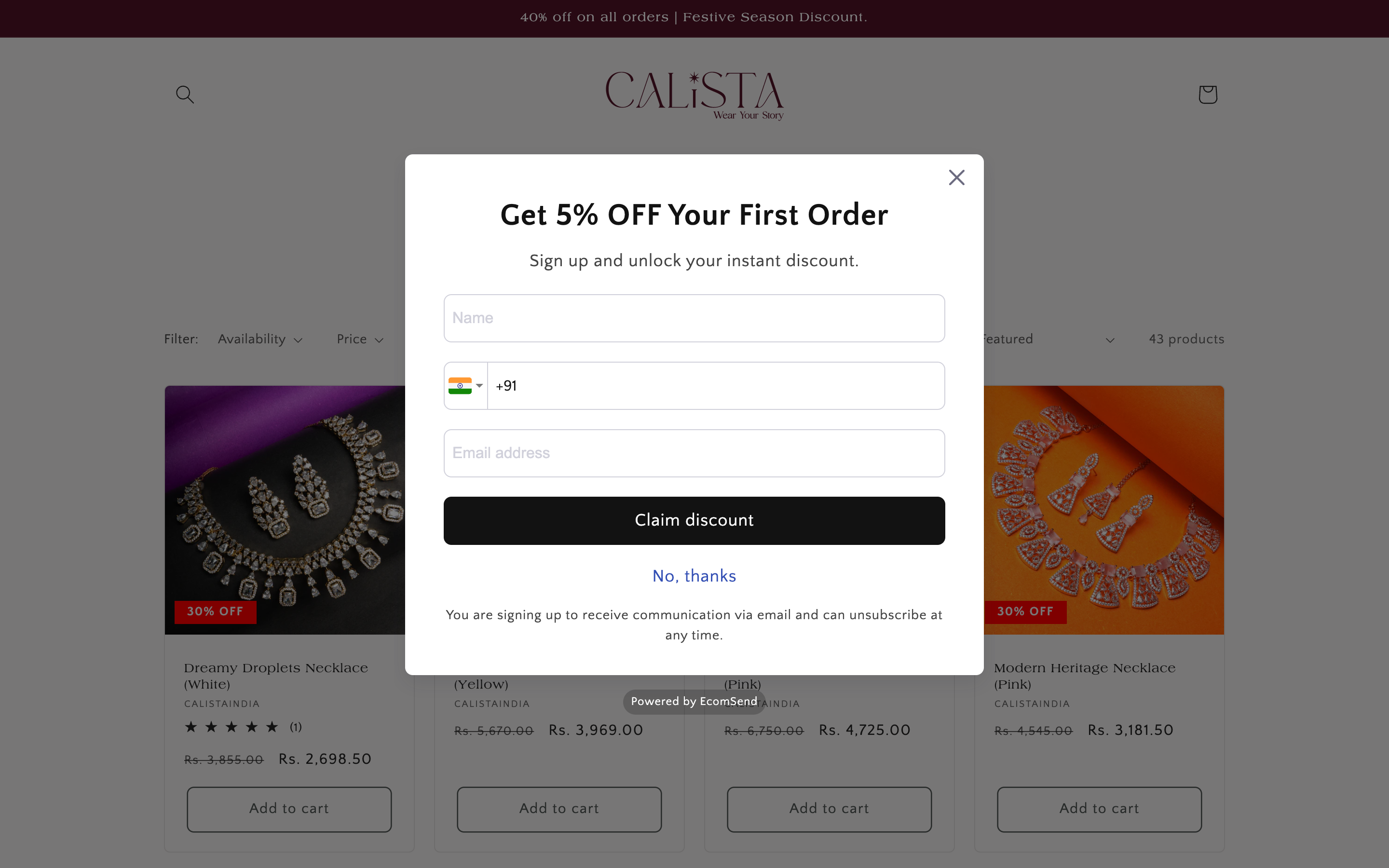 Calistaindia - Online Jewelry Store screenshot 5