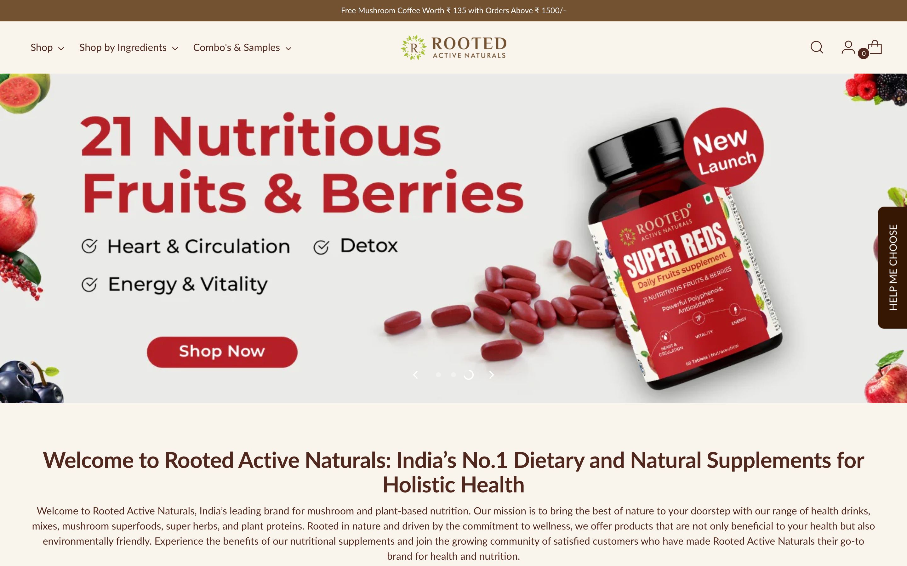 Rootedactives - Nutritional Product Ecommerce Store screenshot