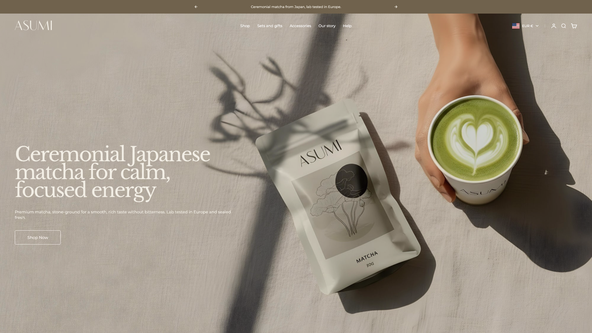 Asumi Matcha – Full Brand & Store Build for EU Market