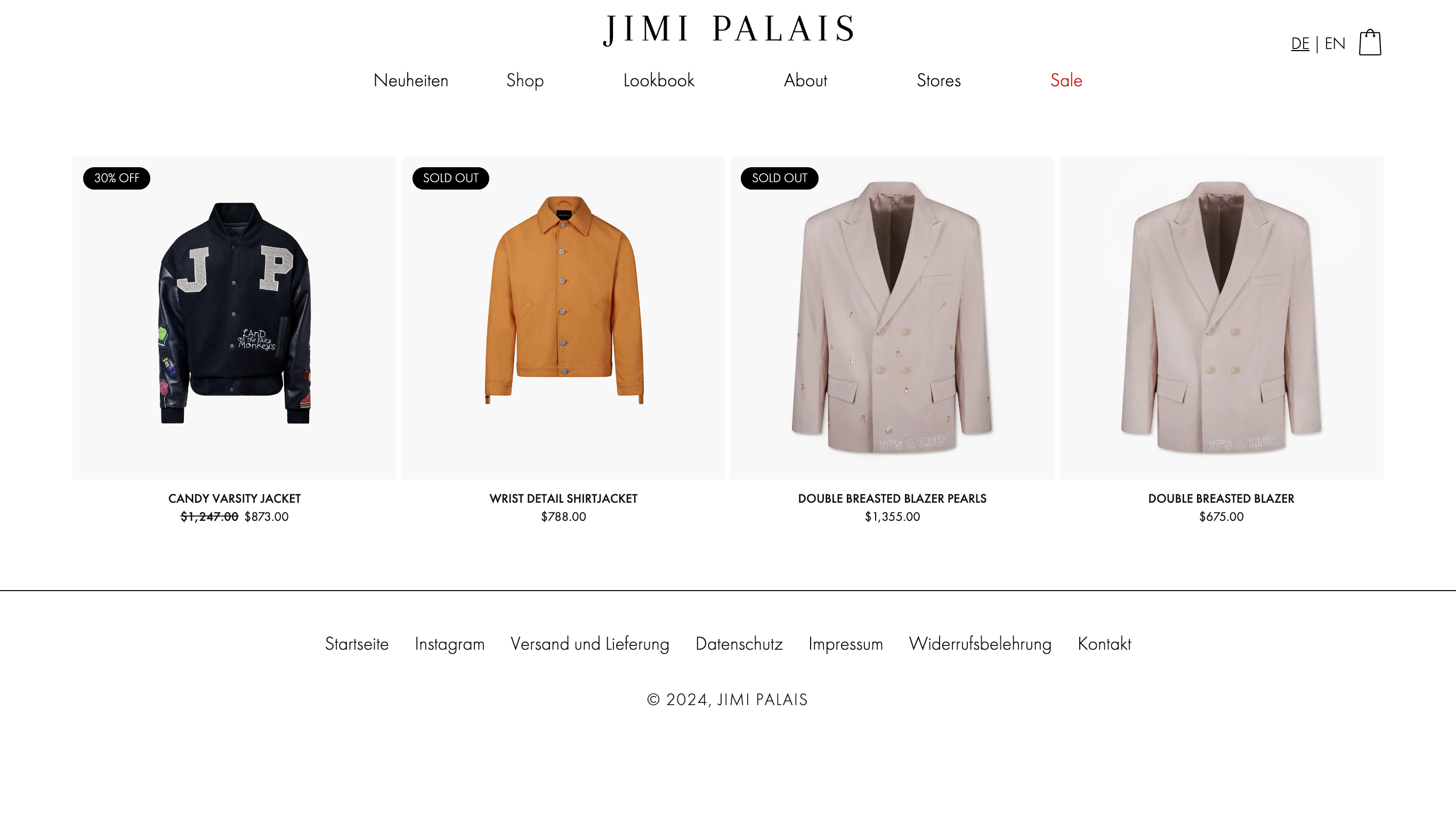 Shopify Shop Entwicklung - High-Fashion Modelabel screenshot 2